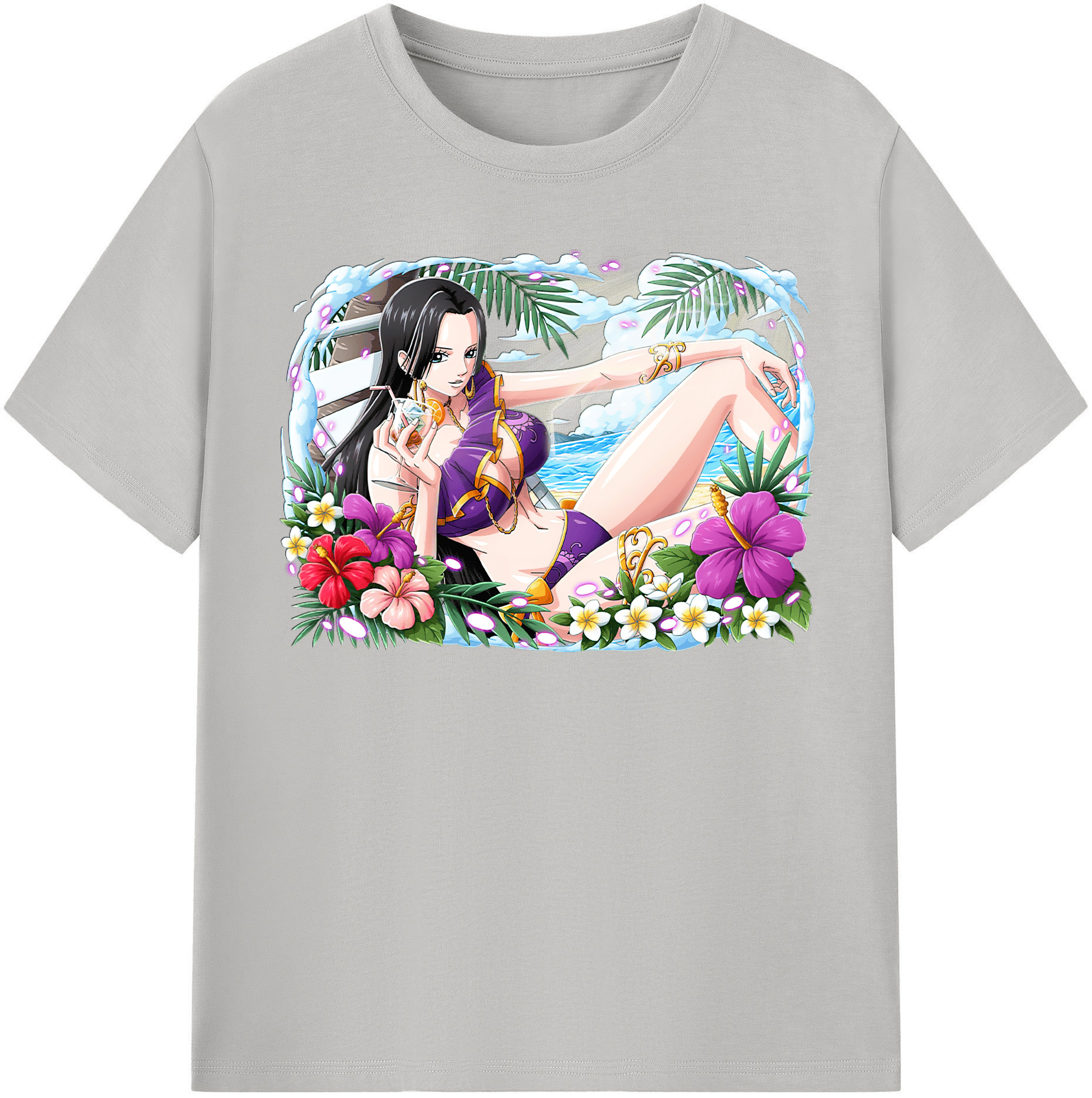 （画像用） ワンピース ボア・ハンコック ONE PIECE Boa·Hancock 綿100％半袖Tシャツ（フロントプリント）