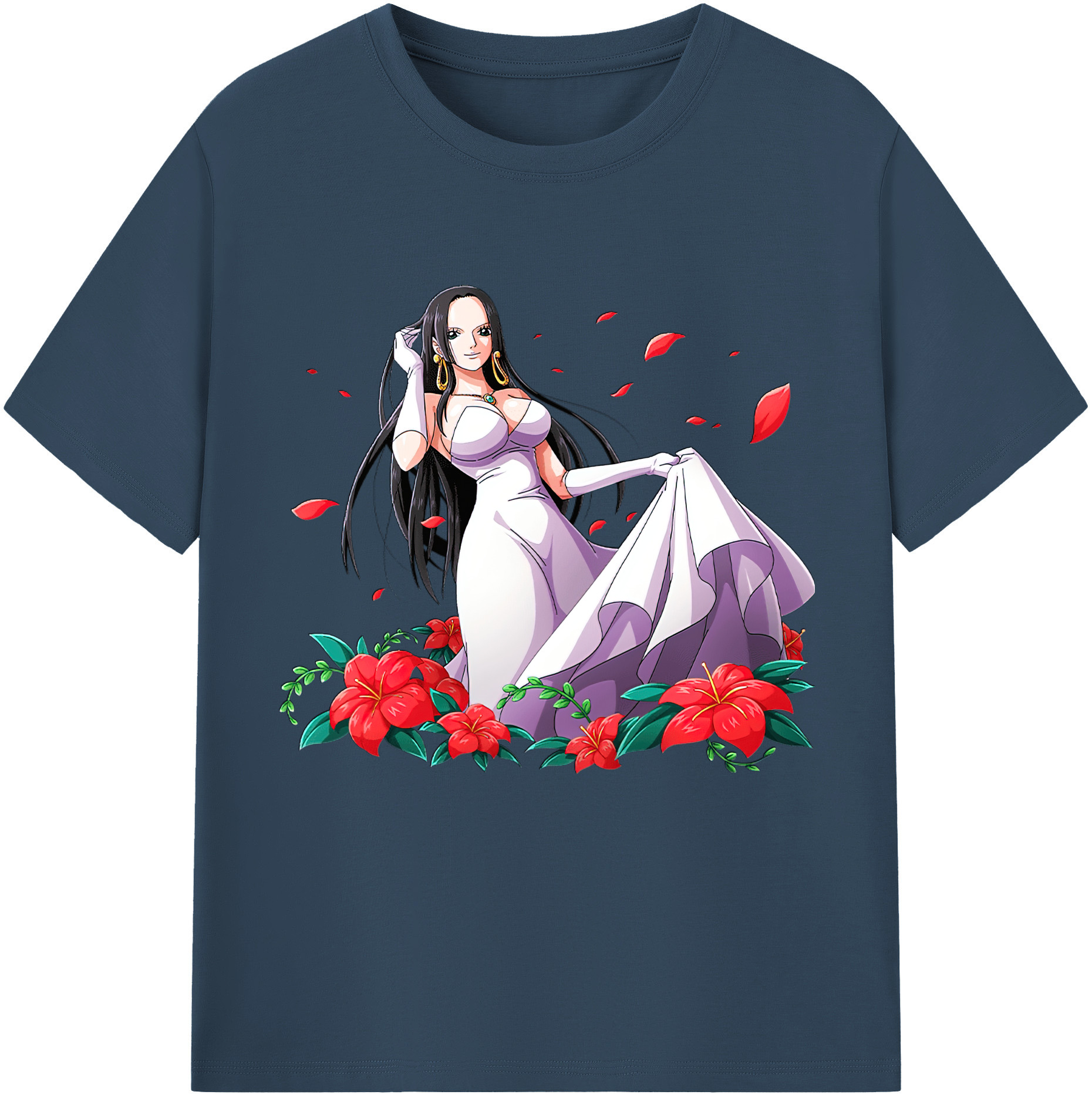 ワンピース ボア・ハンコック ONE PIECE Boa·Hancock 綿100％半袖Tシャツ（フロントプリント）