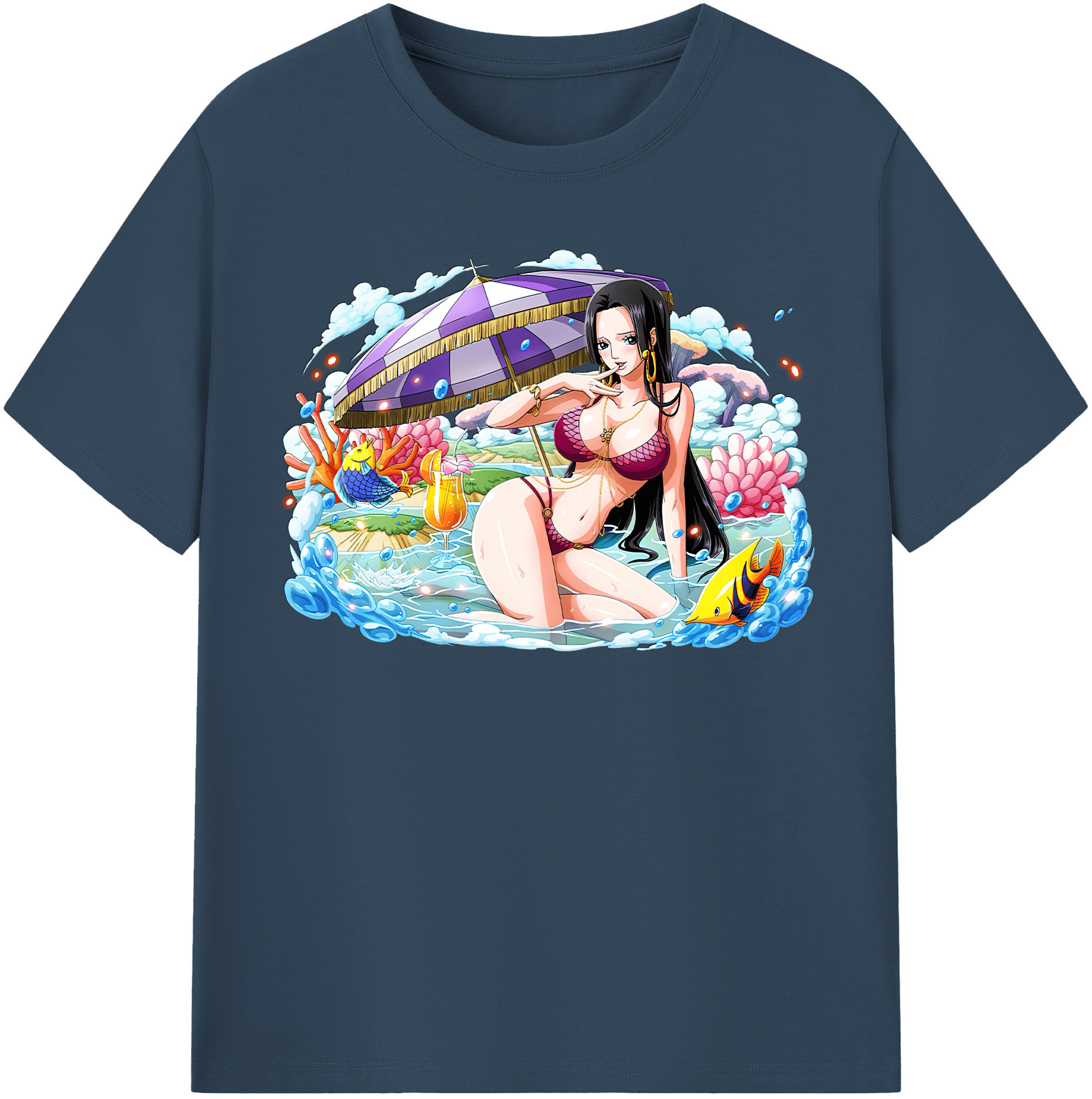 ワンピース ボア・ハンコック ONE PIECE Boa·Hancock 綿100％半袖Tシャツ（フロントプリント）