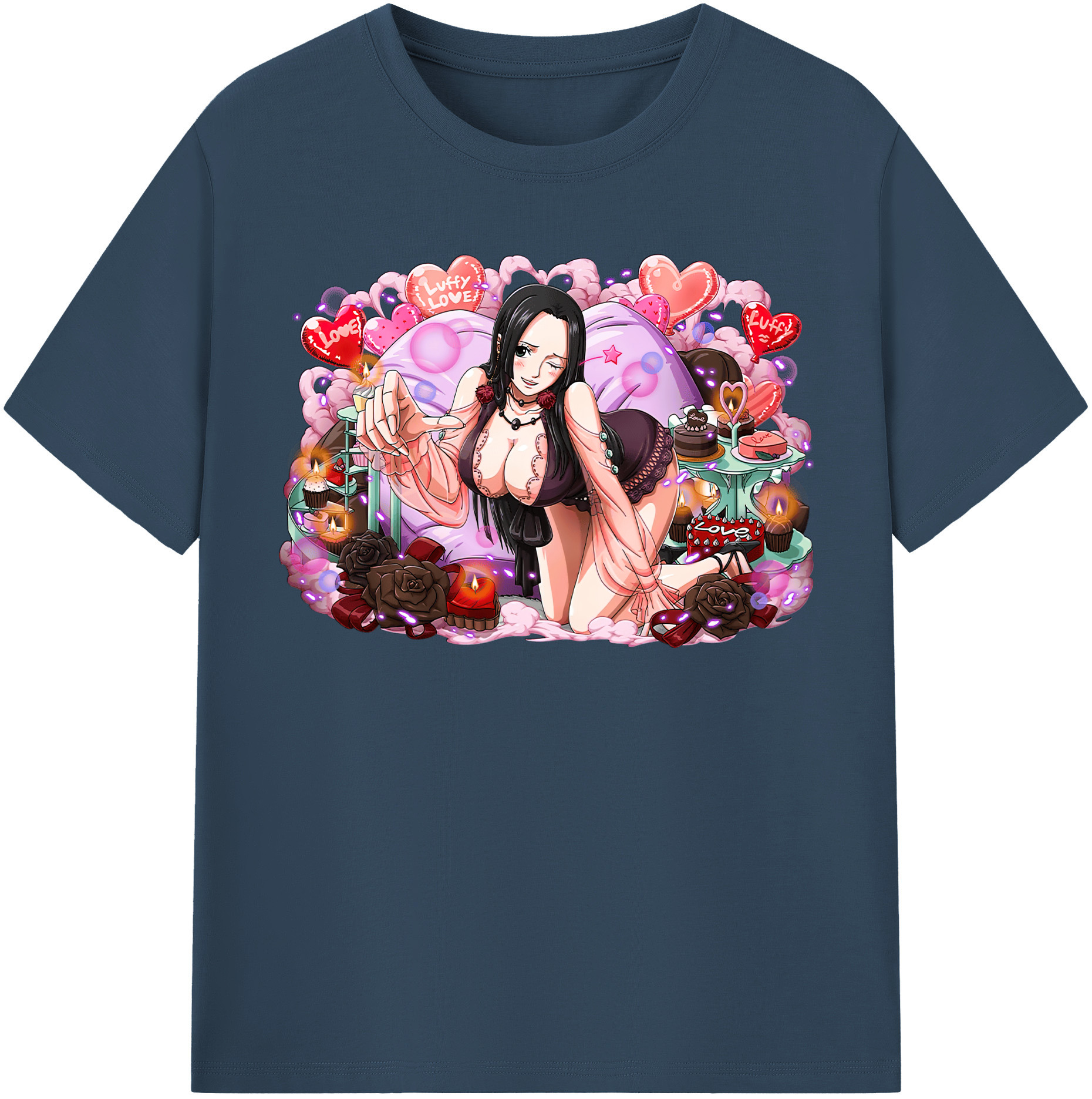 ワンピース ボア・ハンコック ONE PIECE Boa·Hancock 綿100％半袖Tシャツ（フロントプリント）