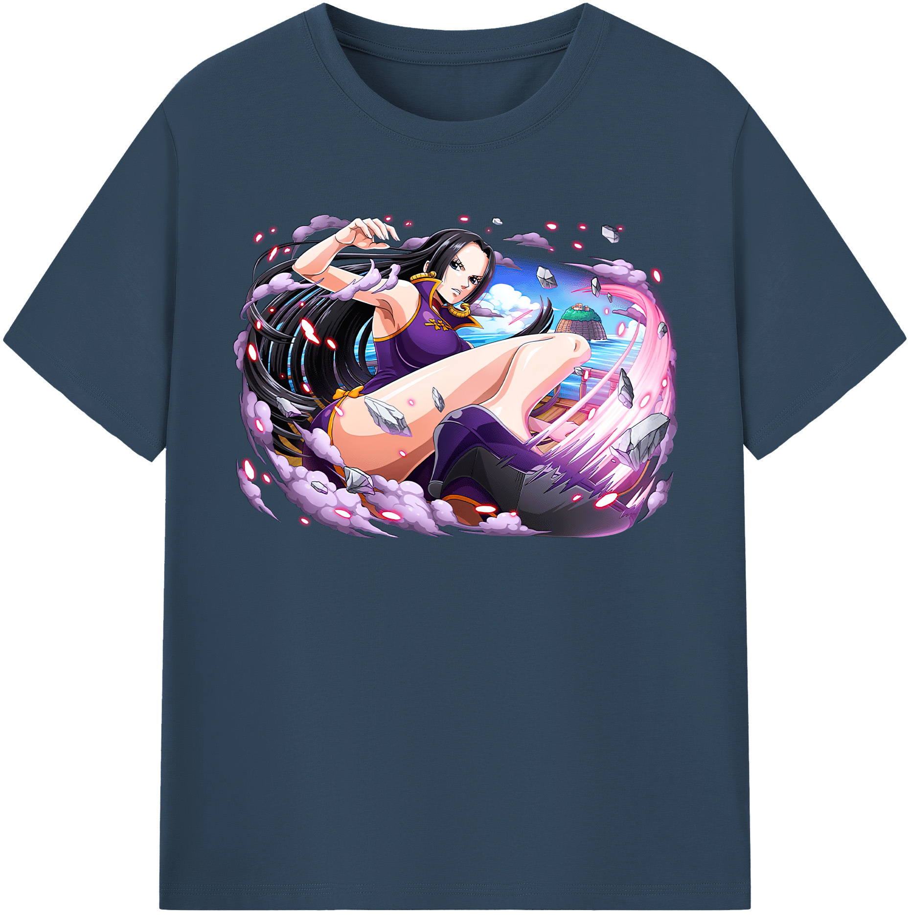 ワンピース ボア・ハンコック ONE PIECE Boa·Hancock 綿100％半袖Tシャツ（フロントプリント）
