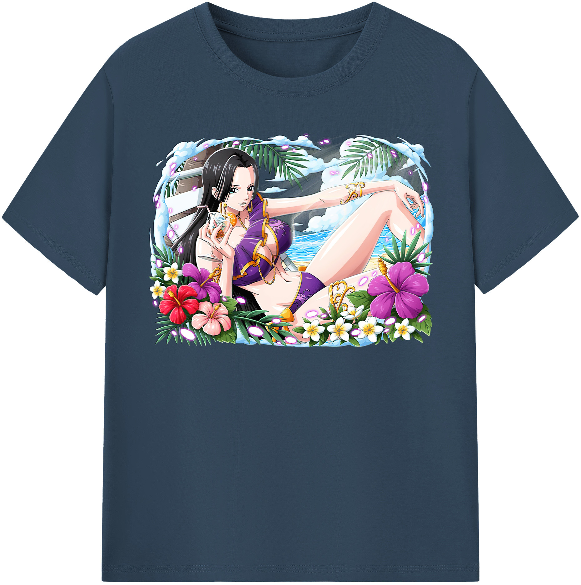 （画像用） ワンピース ボア・ハンコック ONE PIECE Boa·Hancock 綿100％半袖Tシャツ（フロントプリント）