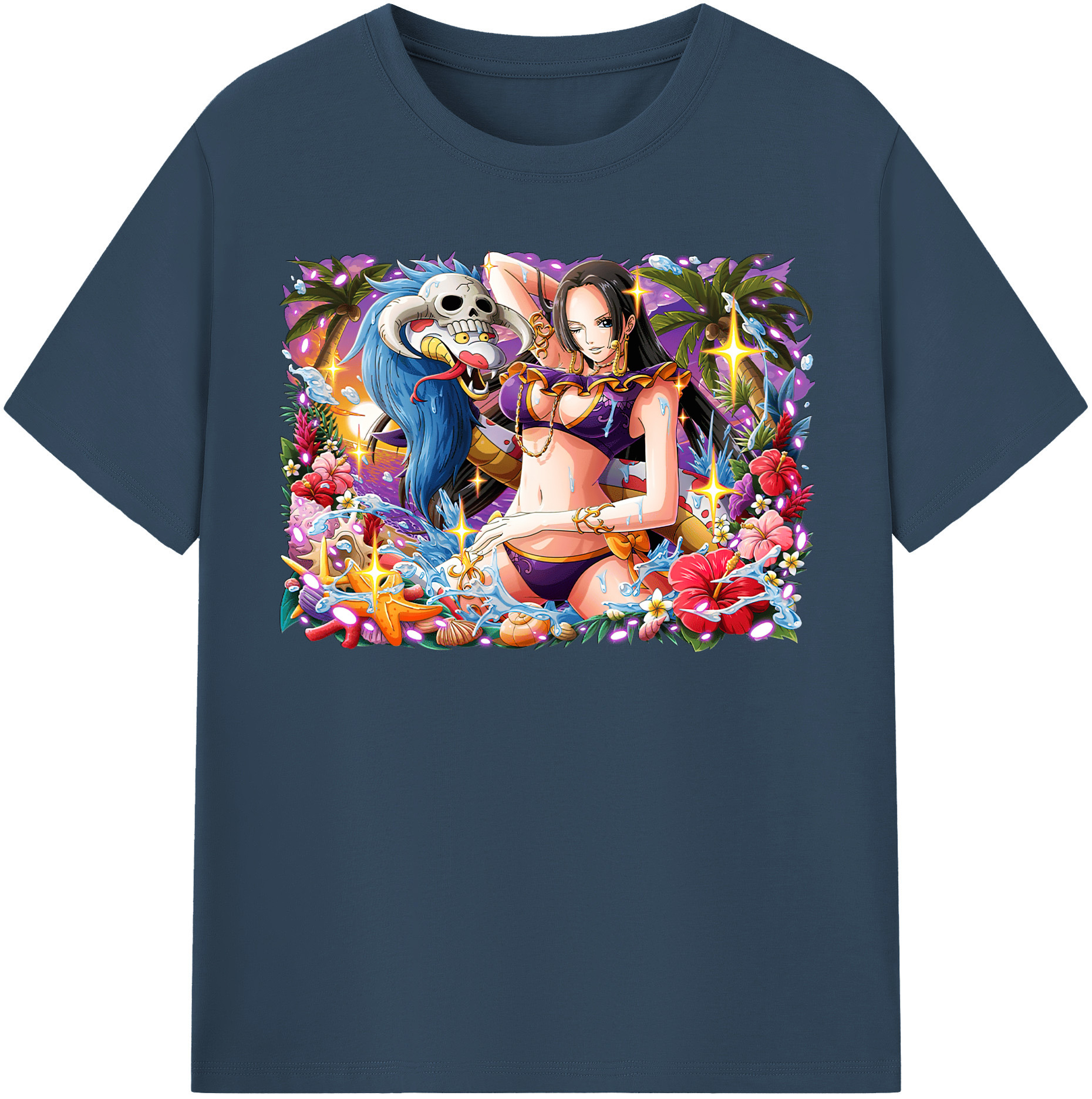 ワンピース ボア・ハンコック ONE PIECE Boa·Hancock 綿100％半袖Tシャツ（フロントプリント）