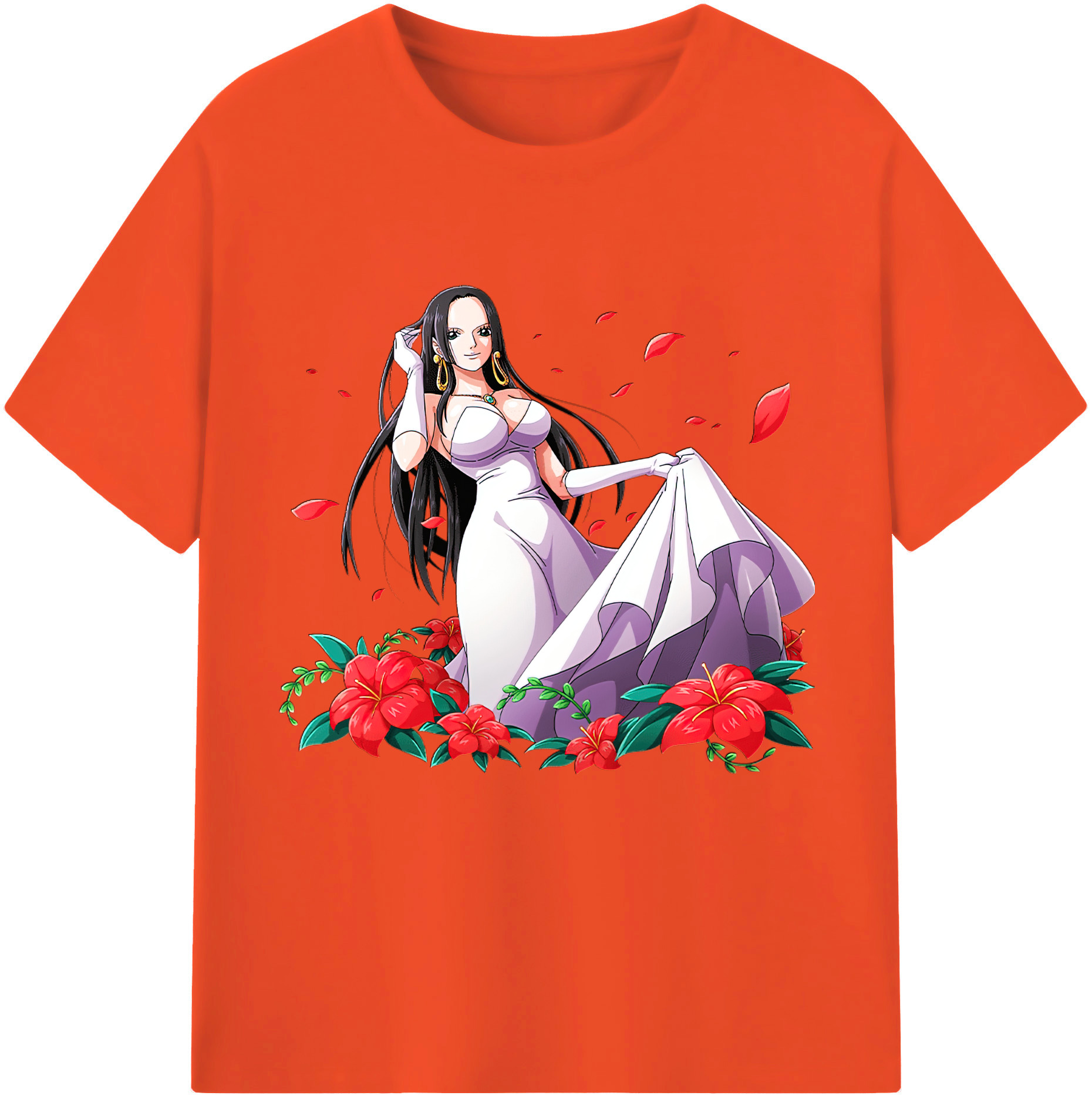 ワンピース ボア・ハンコック ONE PIECE Boa·Hancock 綿100％半袖Tシャツ（フロントプリント）