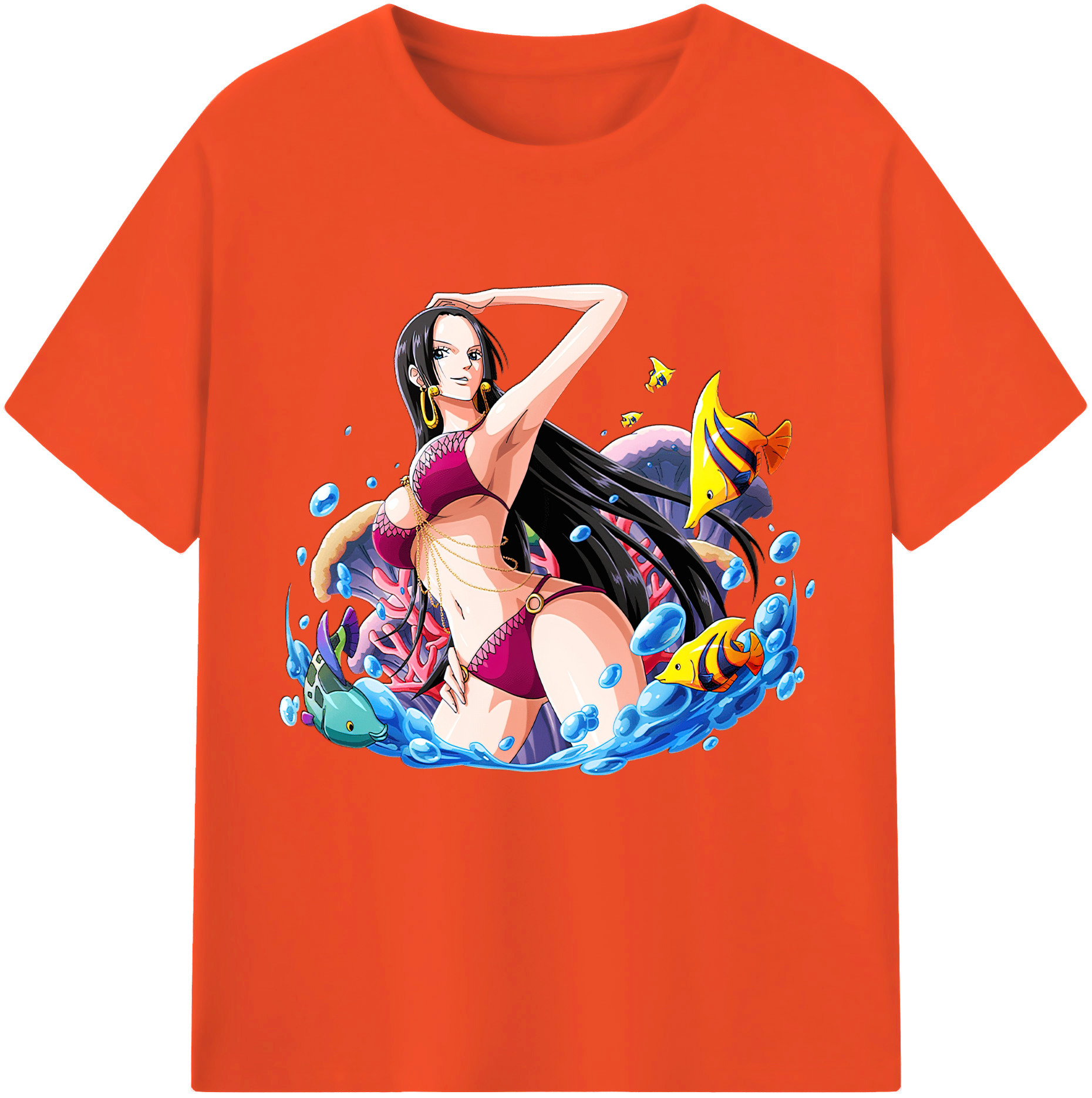 ワンピース ボア・ハンコック ONE PIECE Boa·Hancock 綿100％半袖Tシャツ（フロントプリント）