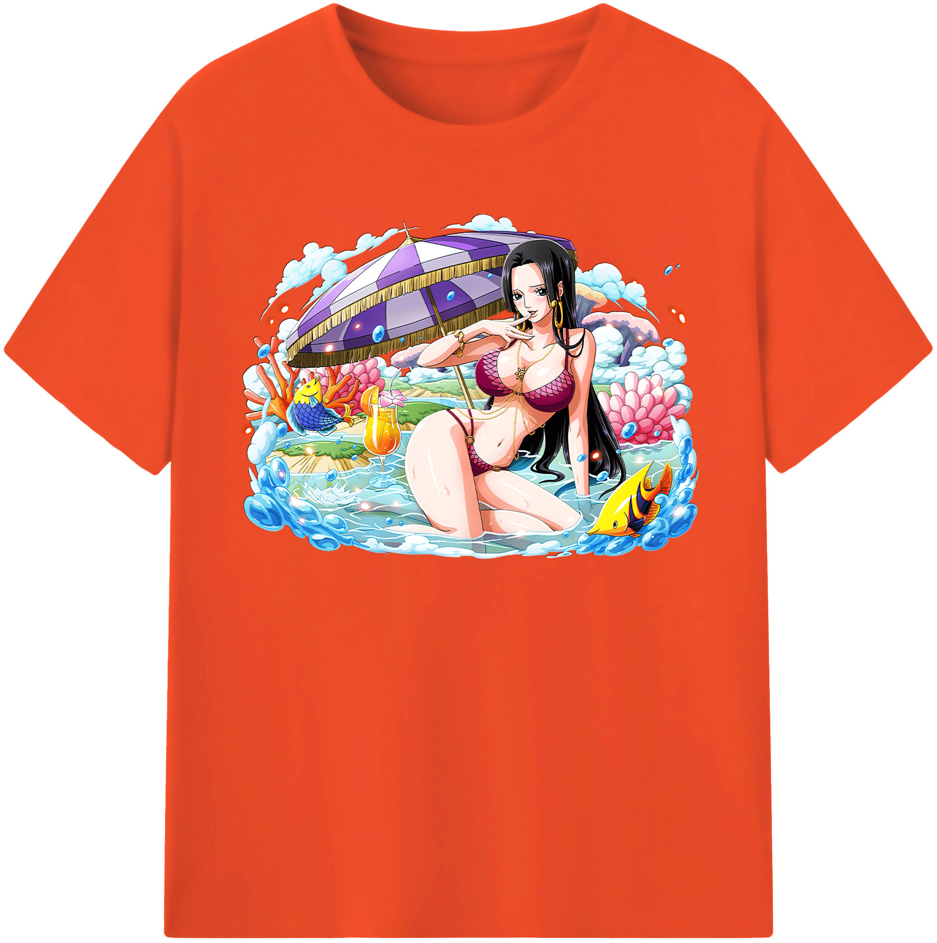ワンピース ボア・ハンコック ONE PIECE Boa·Hancock 綿100％半袖Tシャツ（フロントプリント）