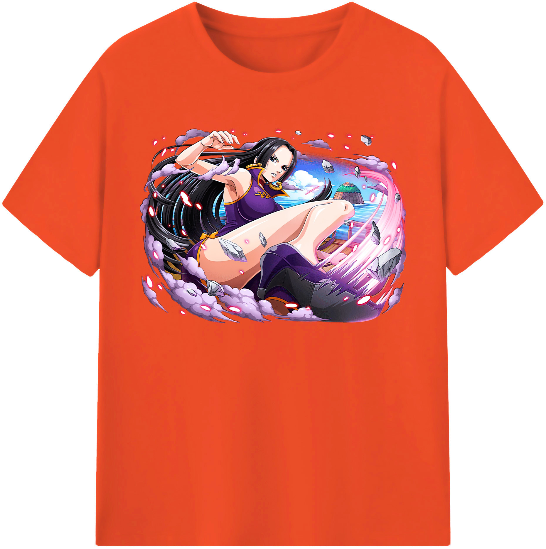 ワンピース ボア・ハンコック ONE PIECE Boa·Hancock 綿100％半袖Tシャツ（フロントプリント）