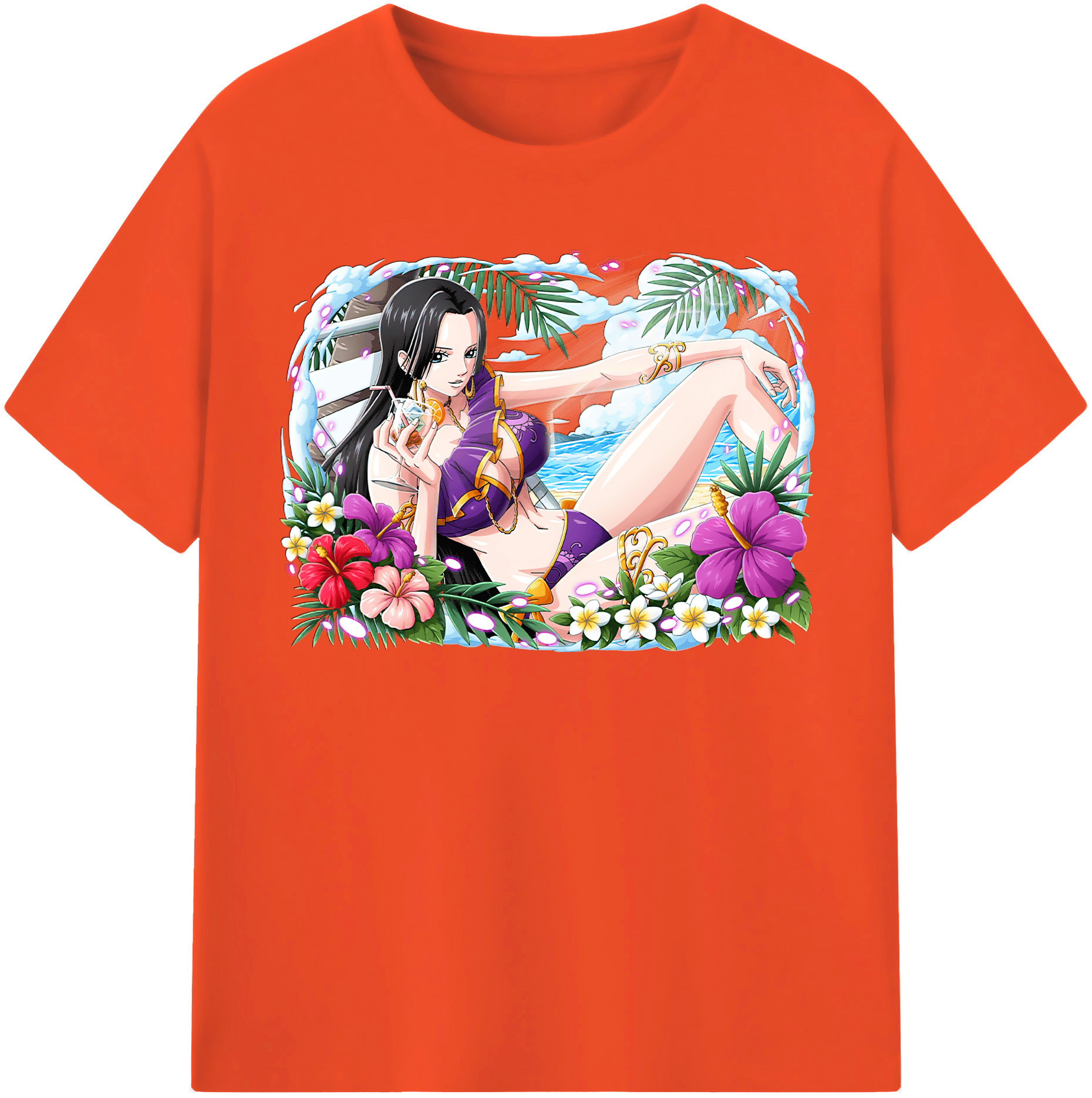 （画像用） ワンピース ボア・ハンコック ONE PIECE Boa·Hancock 綿100％半袖Tシャツ（フロントプリント）