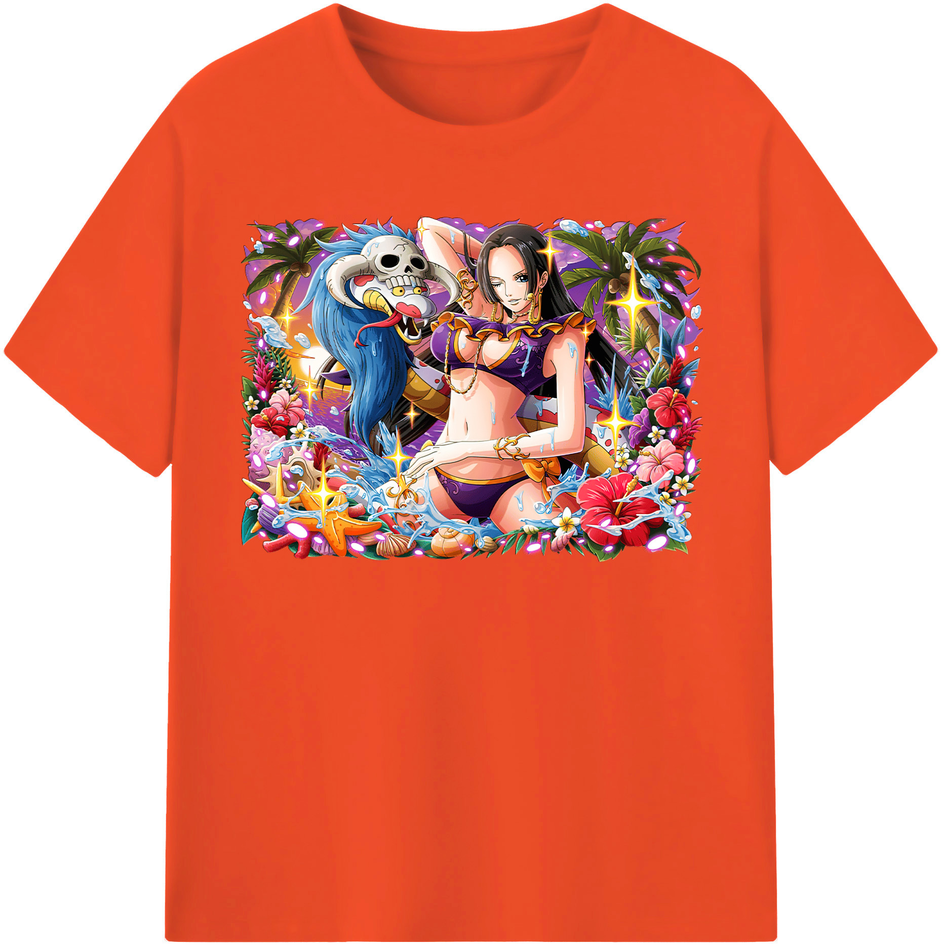 ワンピース ボア・ハンコック ONE PIECE Boa·Hancock 綿100％半袖Tシャツ（フロントプリント）