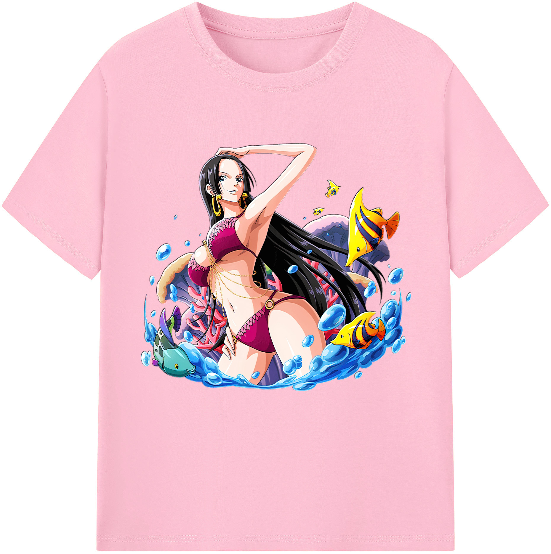 ワンピース ボア・ハンコック ONE PIECE Boa·Hancock 綿100％半袖Tシャツ（フロントプリント）