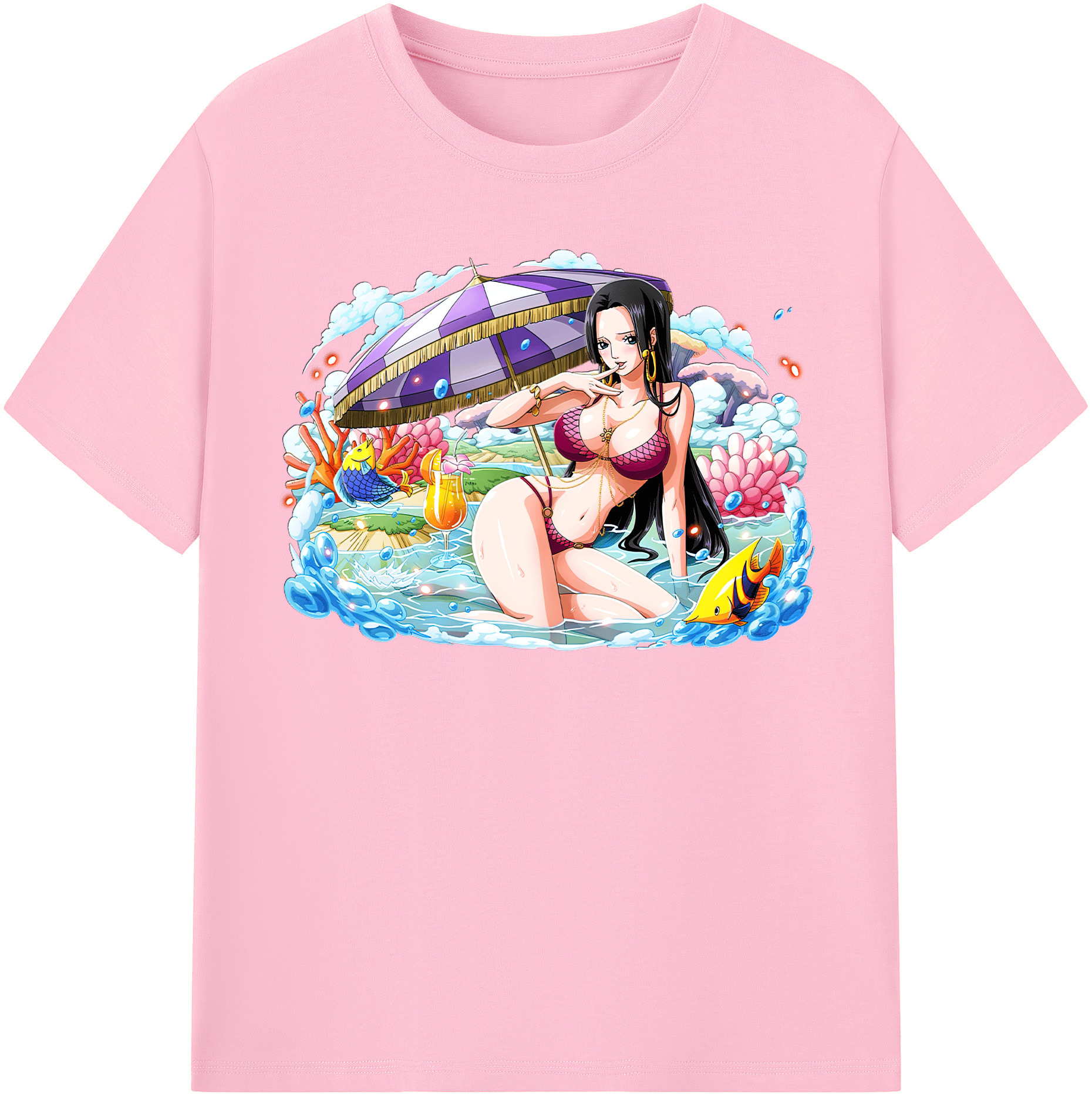 ワンピース ボア・ハンコック ONE PIECE Boa·Hancock 綿100％半袖Tシャツ（フロントプリント）