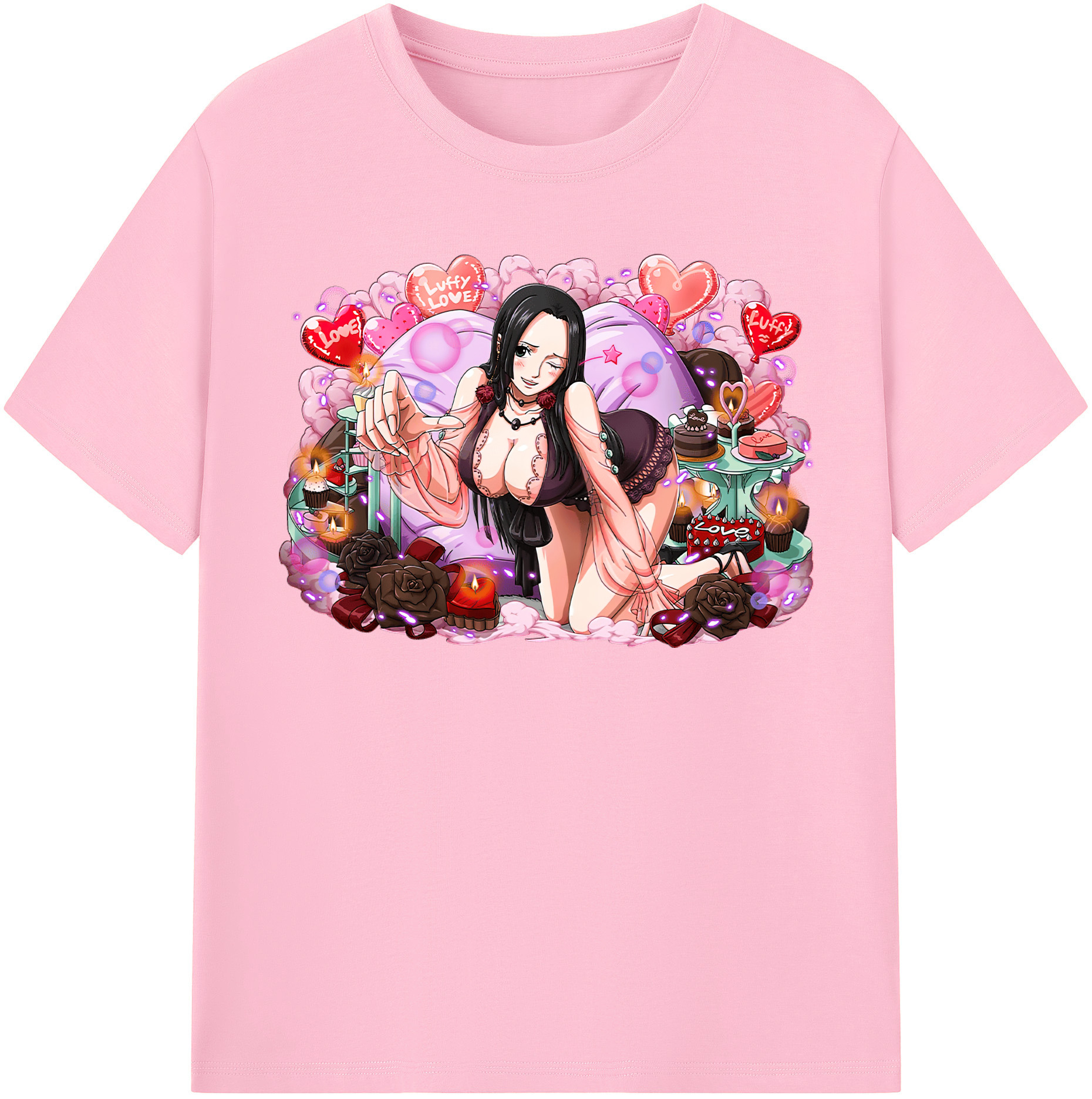 ワンピース ボア・ハンコック ONE PIECE Boa·Hancock 綿100％半袖Tシャツ（フロントプリント）