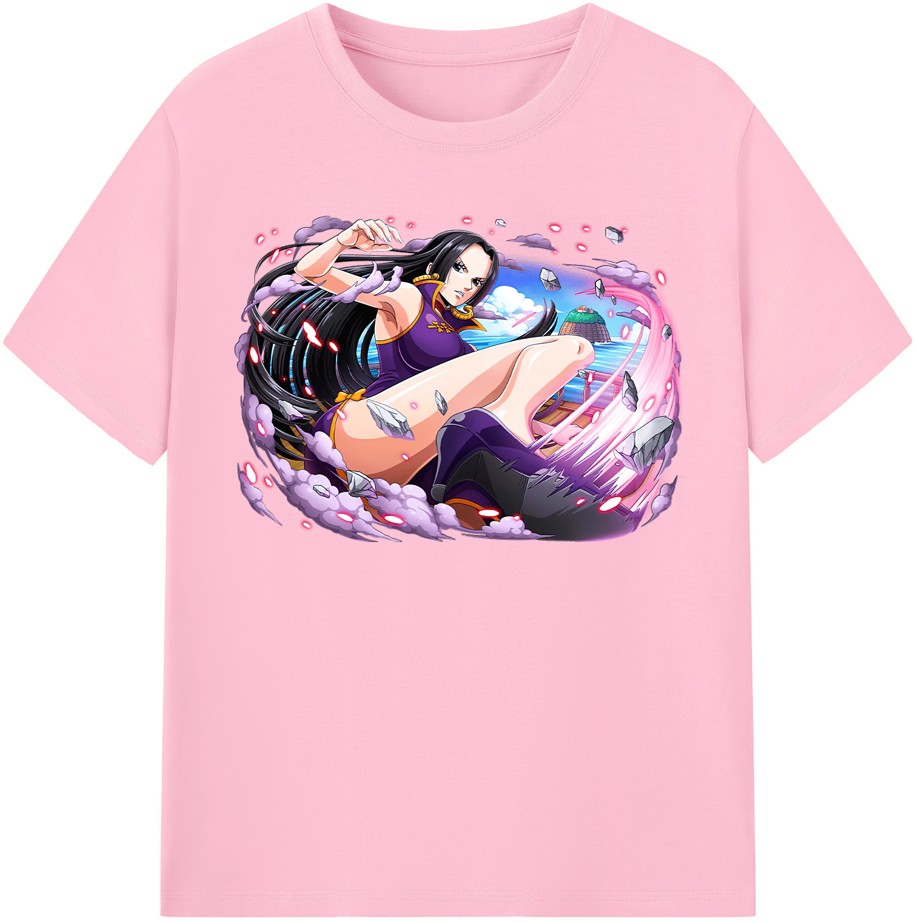 ワンピース ボア・ハンコック ONE PIECE Boa·Hancock 綿100％半袖Tシャツ（フロントプリント）