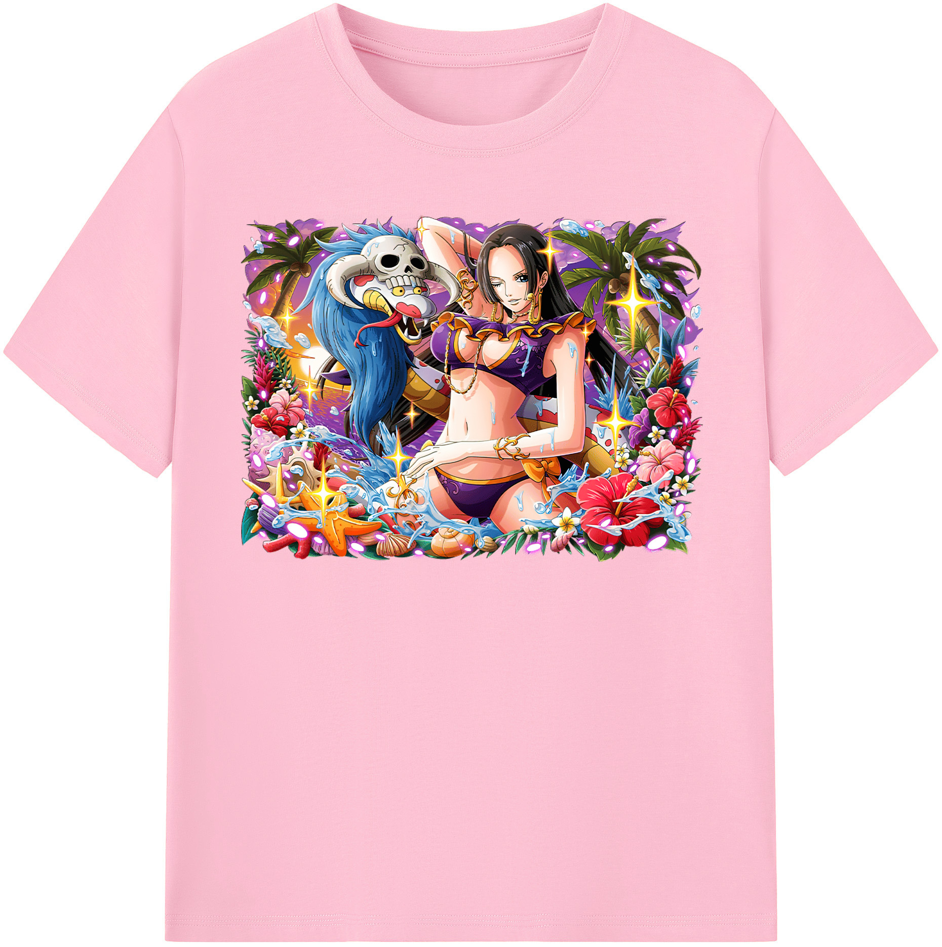 ワンピース ボア・ハンコック ONE PIECE Boa·Hancock 綿100％半袖Tシャツ（フロントプリント）
