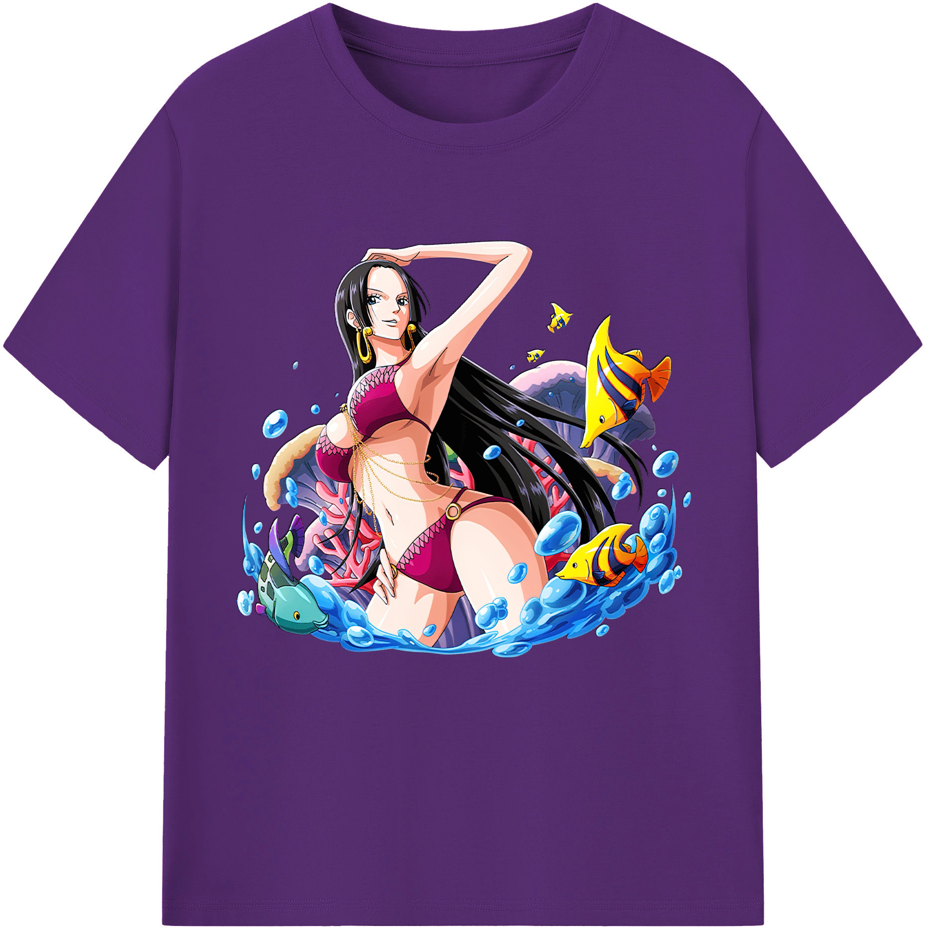ワンピース ボア・ハンコック ONE PIECE Boa·Hancock 綿100％半袖Tシャツ（フロントプリント）