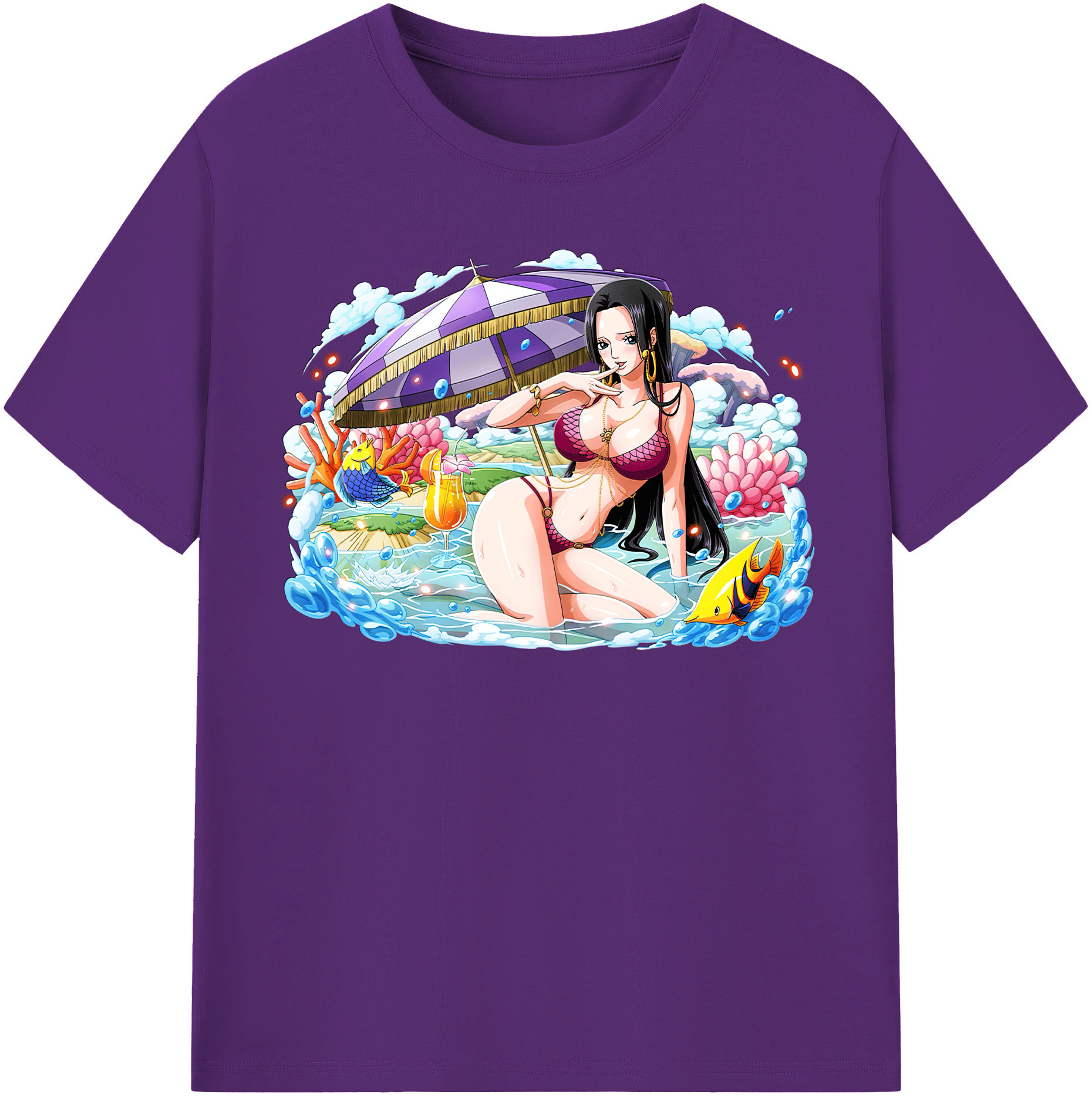 ワンピース ボア・ハンコック ONE PIECE Boa·Hancock 綿100％半袖Tシャツ（フロントプリント）