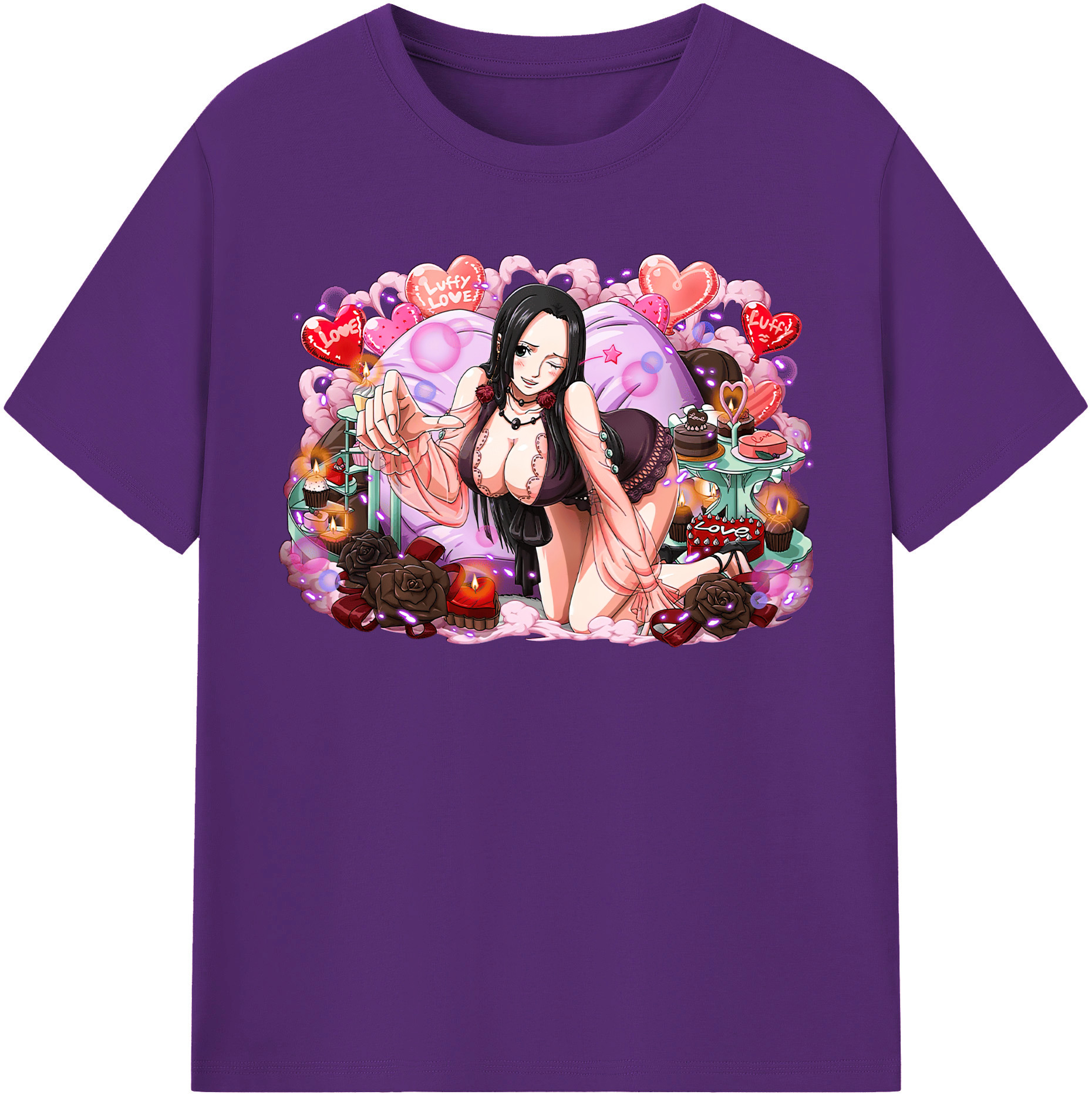 ワンピース ボア・ハンコック ONE PIECE Boa·Hancock 綿100％半袖Tシャツ（フロントプリント）