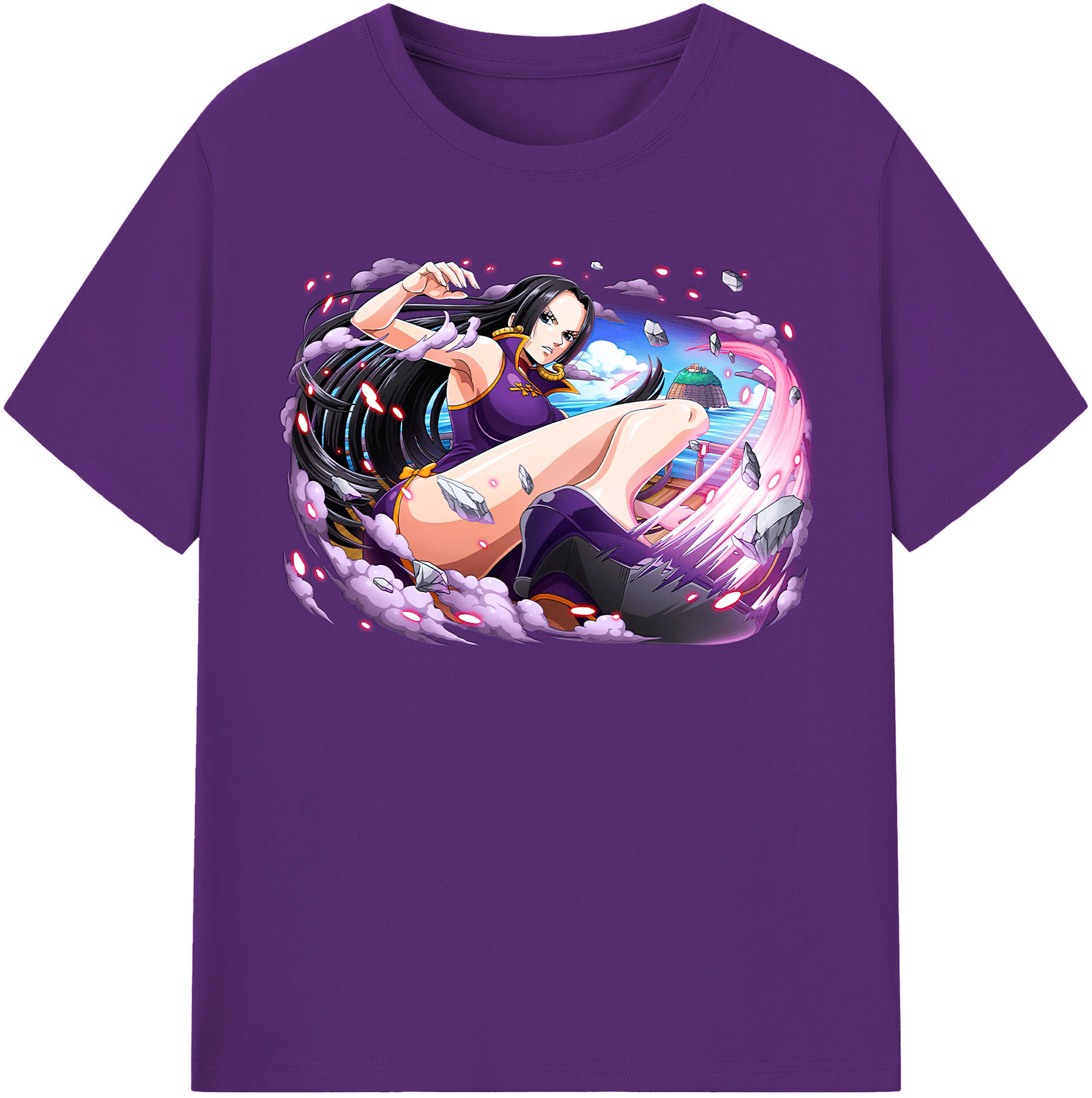ワンピース ボア・ハンコック ONE PIECE Boa·Hancock 綿100％半袖Tシャツ（フロントプリント）