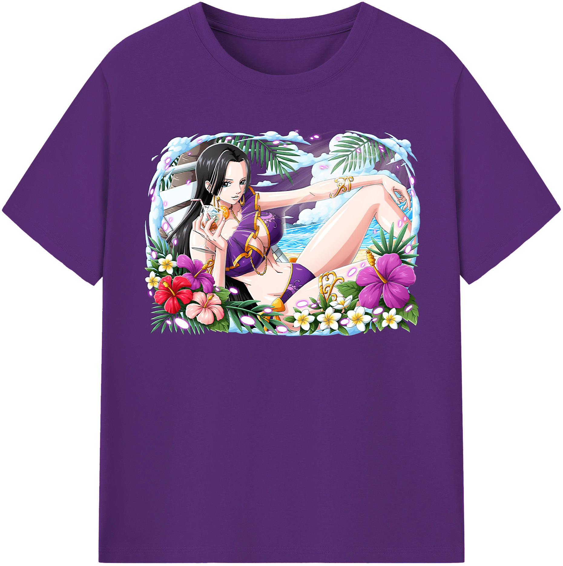 （画像用） ワンピース ボア・ハンコック ONE PIECE Boa·Hancock 綿100％半袖Tシャツ（フロントプリント）
