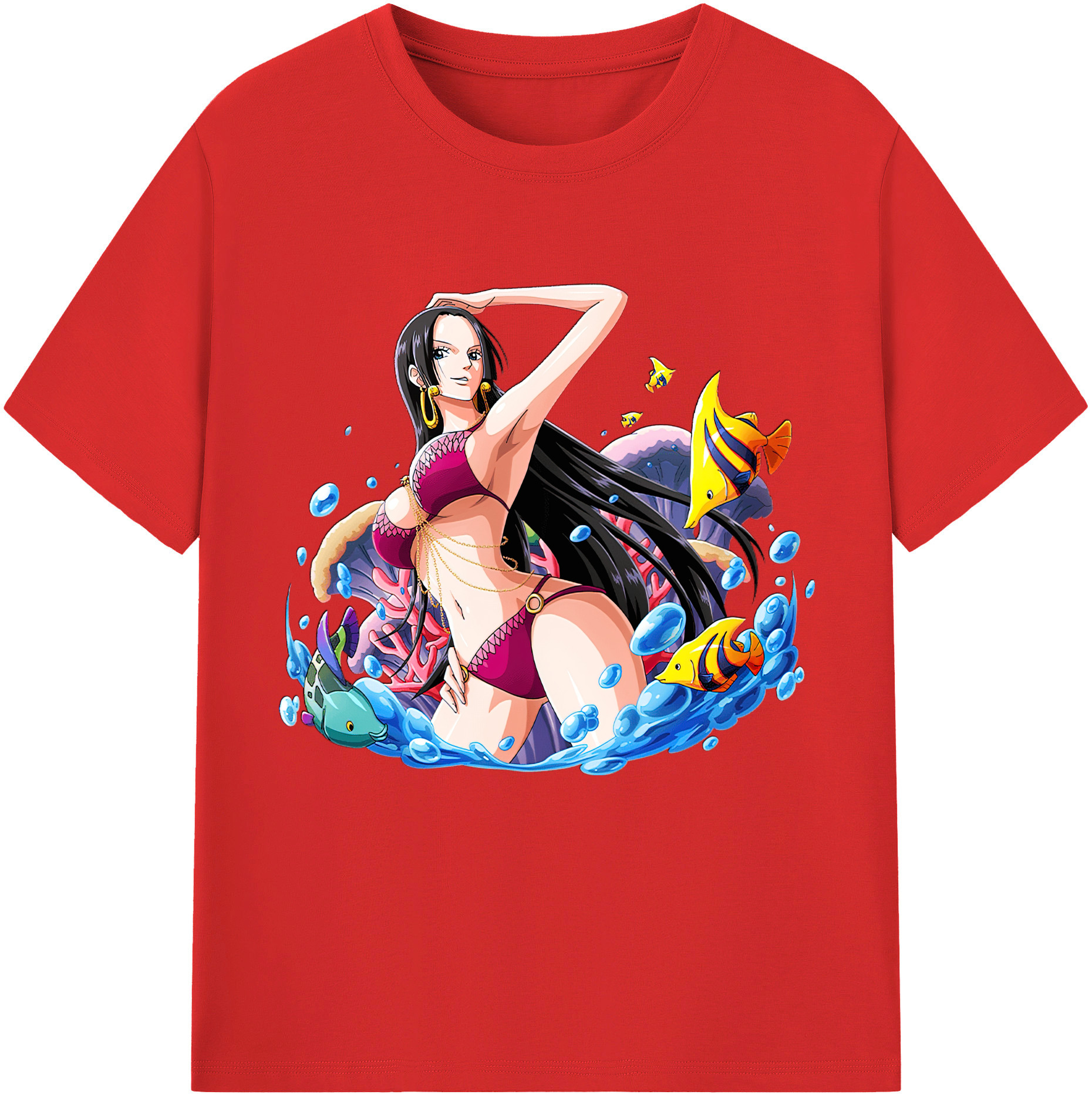 ワンピース ボア・ハンコック ONE PIECE Boa·Hancock 綿100％半袖Tシャツ（フロントプリント）