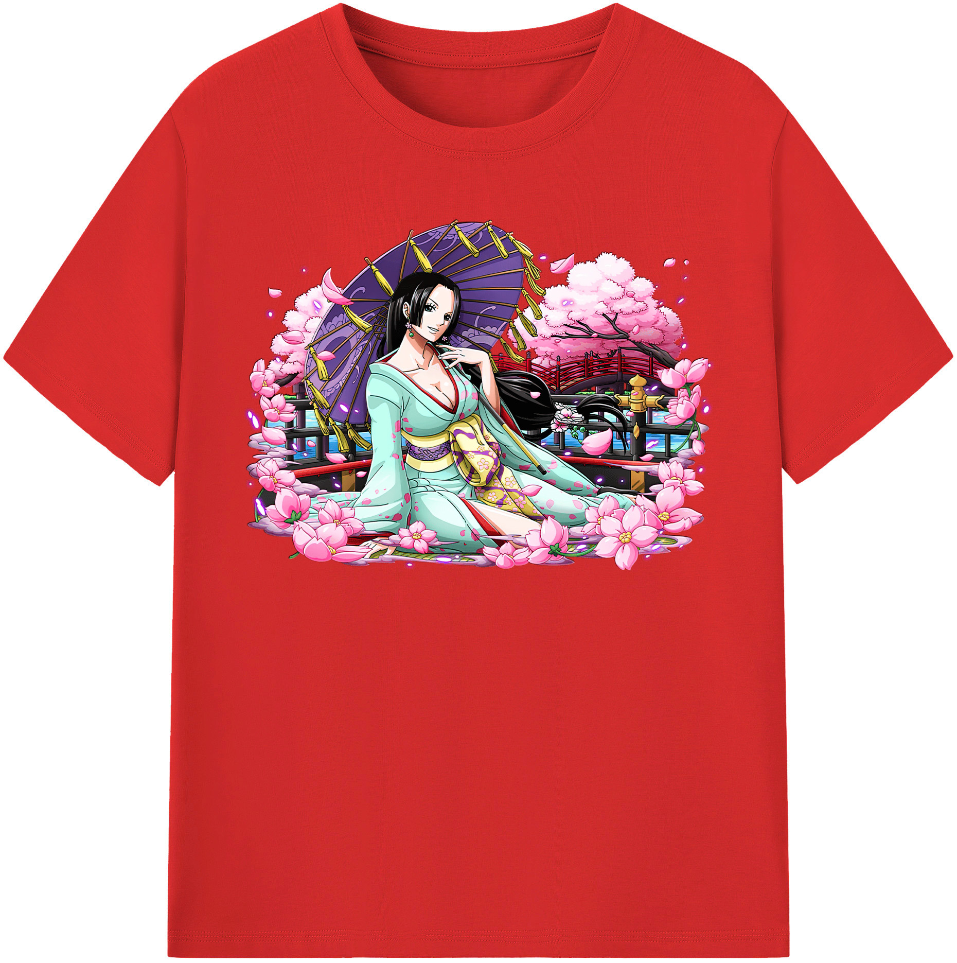 ワンピース ボア・ハンコック ONE PIECE Boa·Hancock 綿100％半袖Tシャツ（フロントプリント）