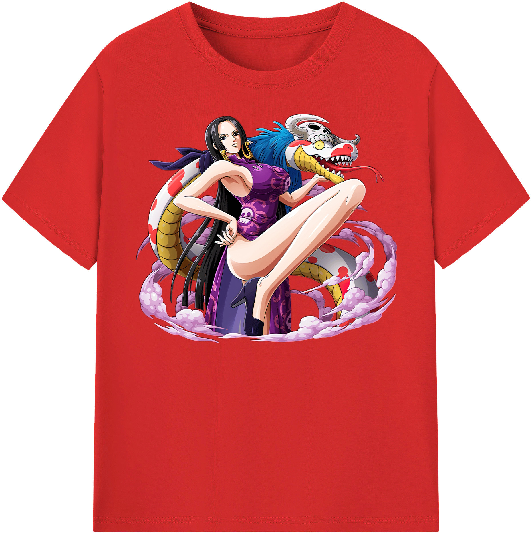 ワンピース ボア・ハンコック ONE PIECE Boa·Hancock 綿100％半袖Tシャツ（フロントプリント）