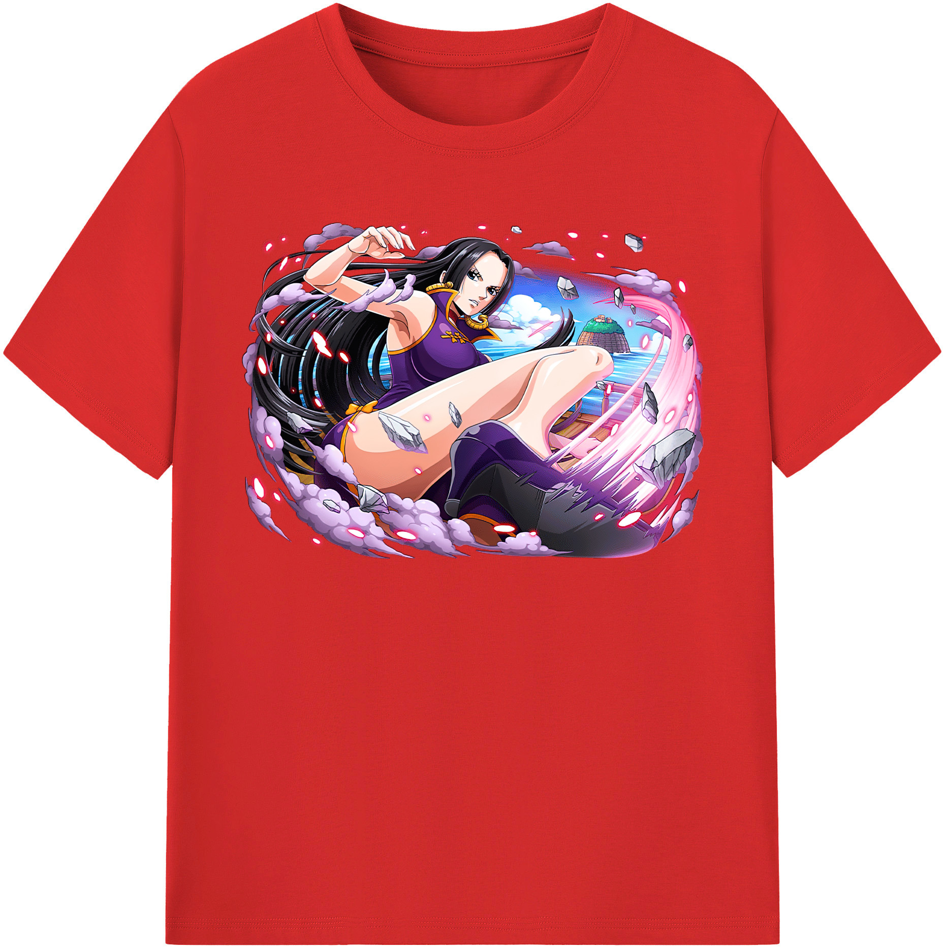 ワンピース ボア・ハンコック ONE PIECE Boa·Hancock 綿100％半袖Tシャツ（フロントプリント）