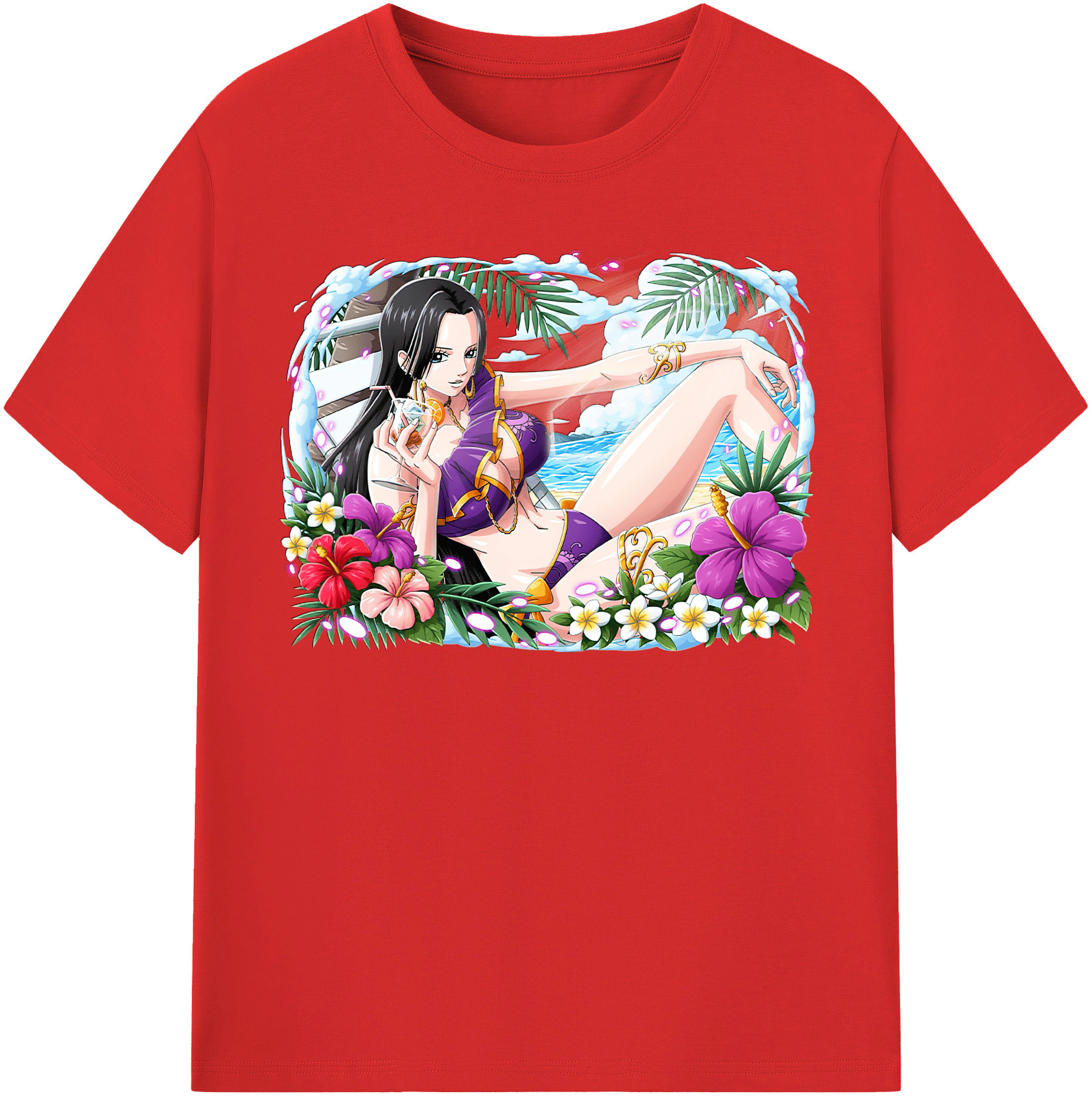 （画像用） ワンピース ボア・ハンコック ONE PIECE Boa·Hancock 綿100％半袖Tシャツ（フロントプリント）