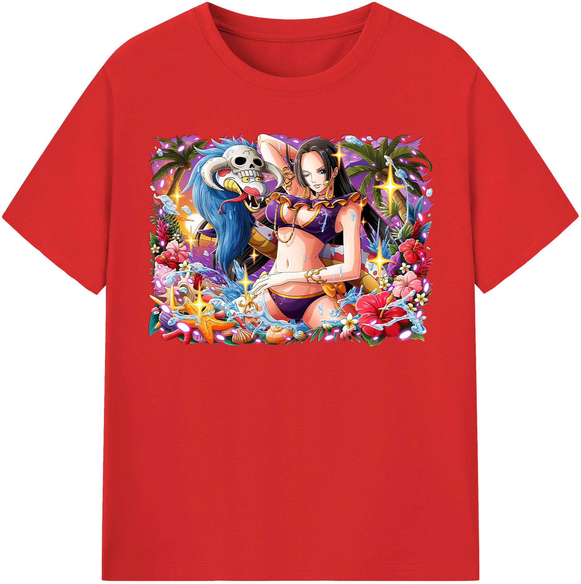 ワンピース ボア・ハンコック ONE PIECE Boa·Hancock 綿100％半袖Tシャツ（フロントプリント）