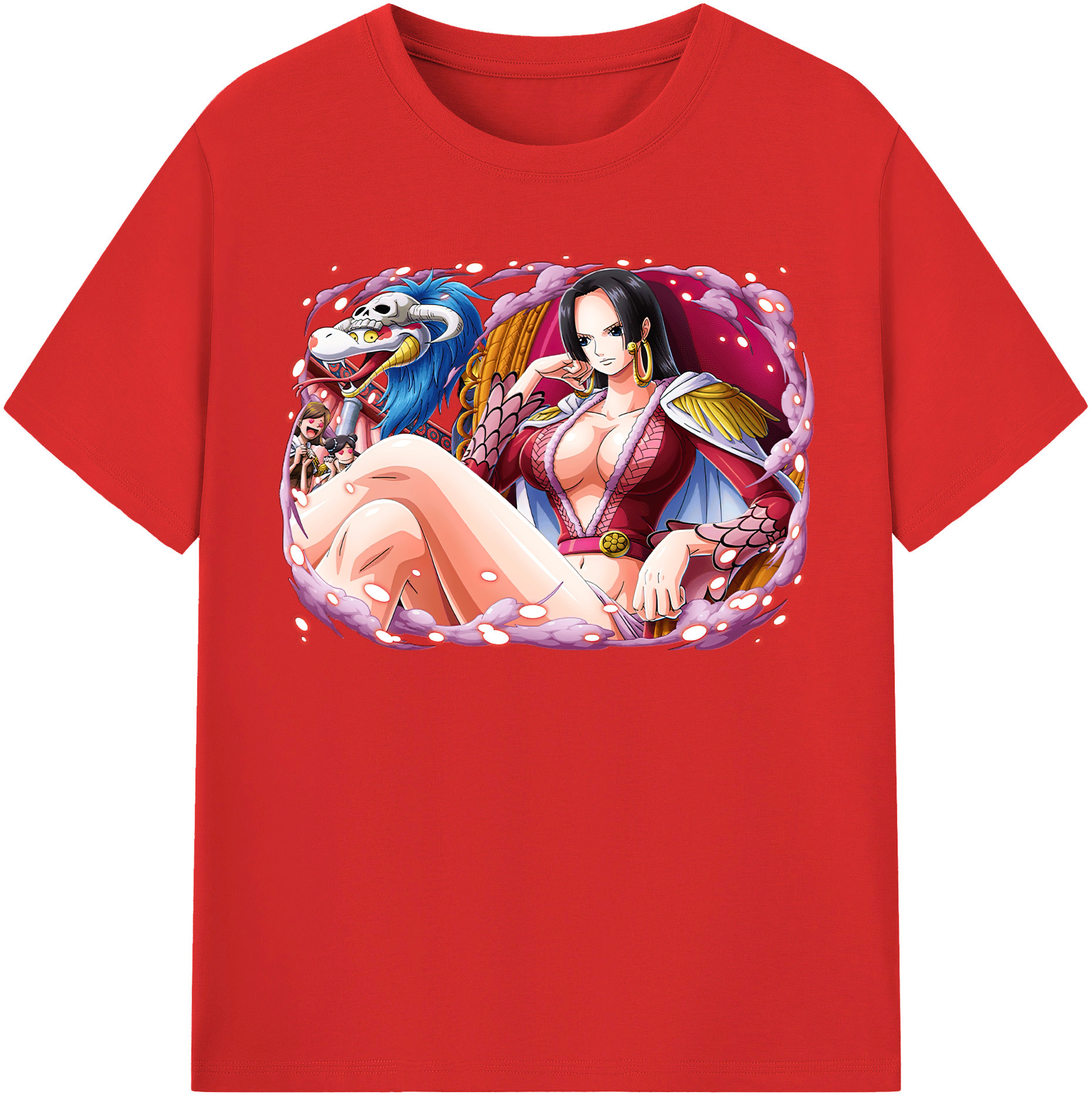 ワンピース ボア・ハンコック ONE PIECE Boa·Hancock 綿100％半袖Tシャツ（フロントプリント）