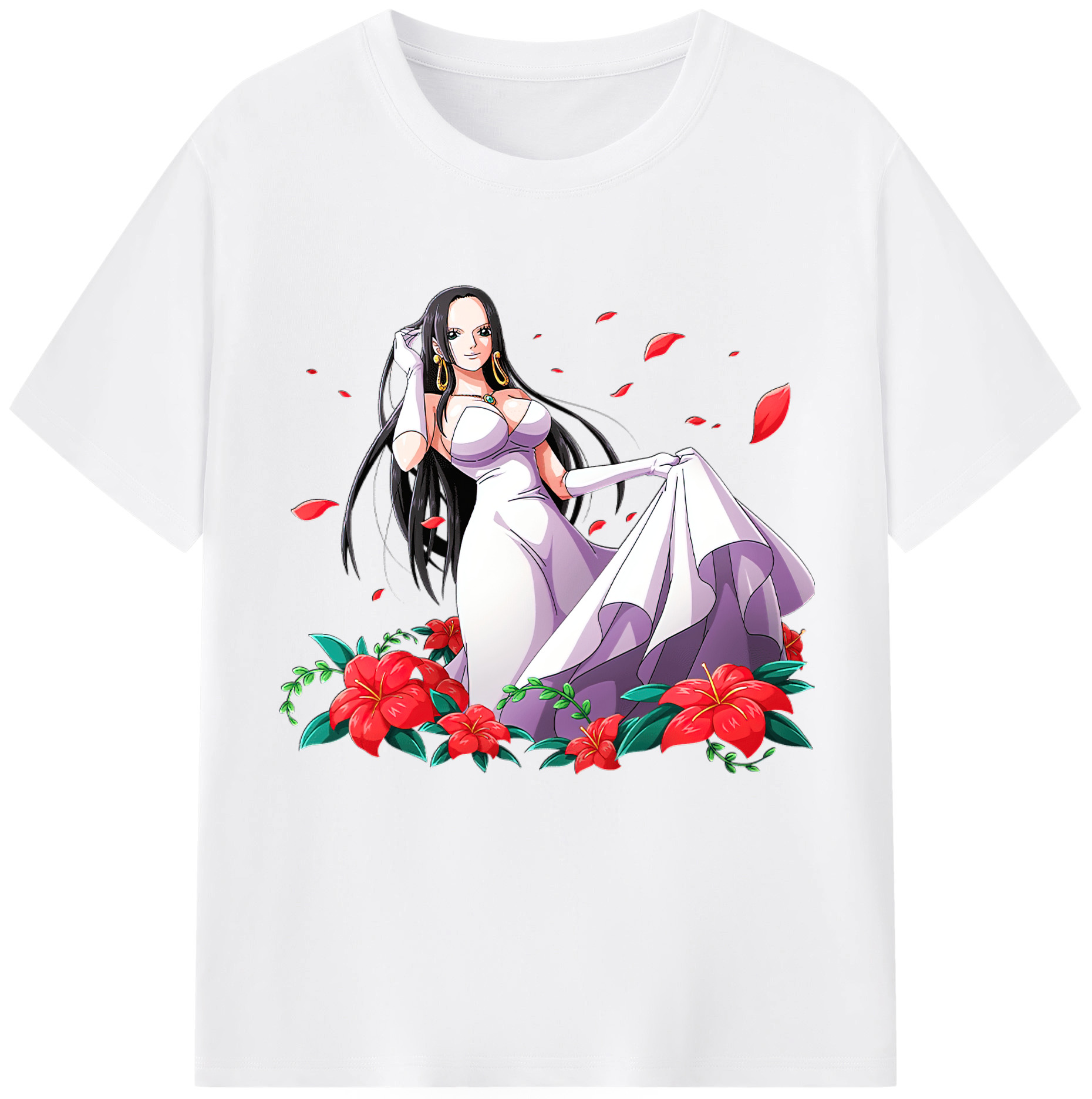 ワンピース ボア・ハンコック ONE PIECE Boa·Hancock 綿100％半袖Tシャツ（フロントプリント）