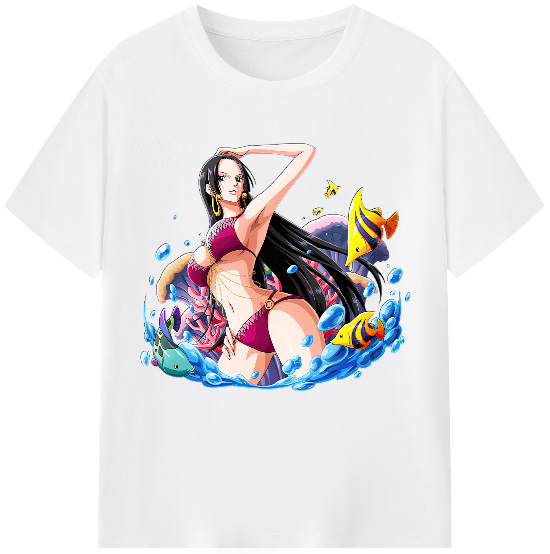 ワンピース ボア・ハンコック ONE PIECE Boa·Hancock 綿100％半袖Tシャツ（フロントプリント）