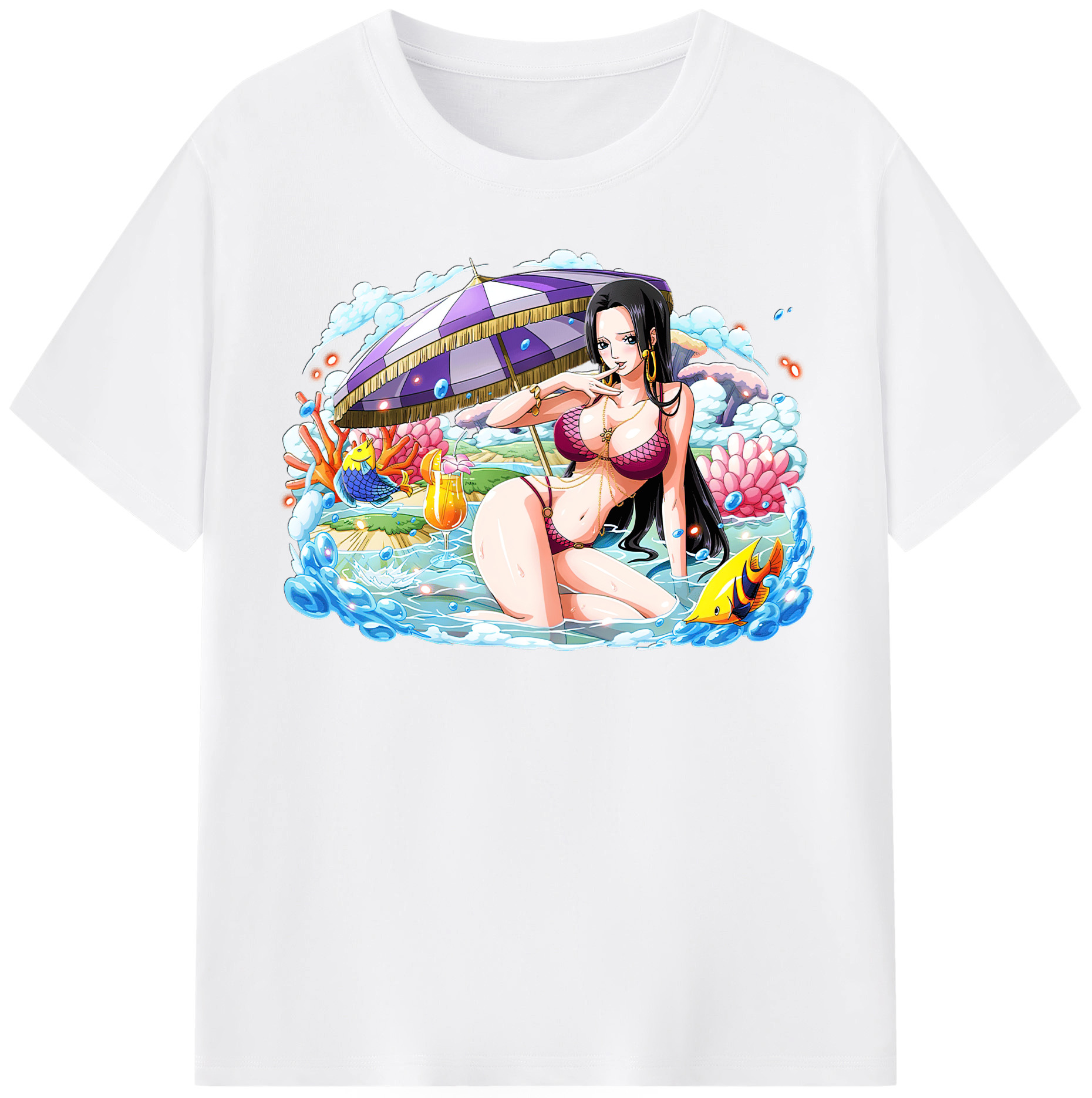 ワンピース ボア・ハンコック ONE PIECE Boa·Hancock 綿100％半袖Tシャツ（フロントプリント）