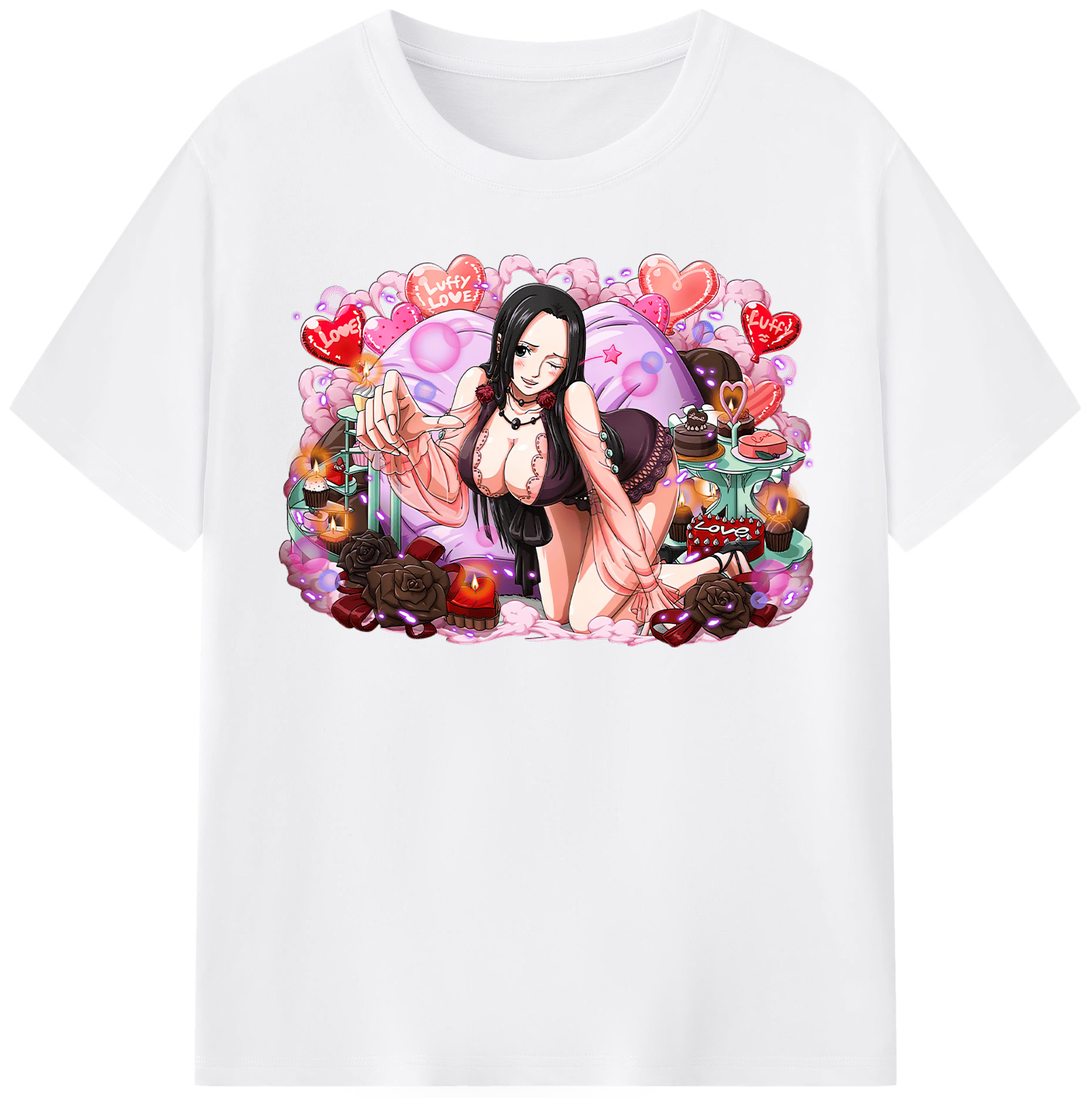 ワンピース ボア・ハンコック ONE PIECE Boa·Hancock 綿100％半袖Tシャツ（フロントプリント）