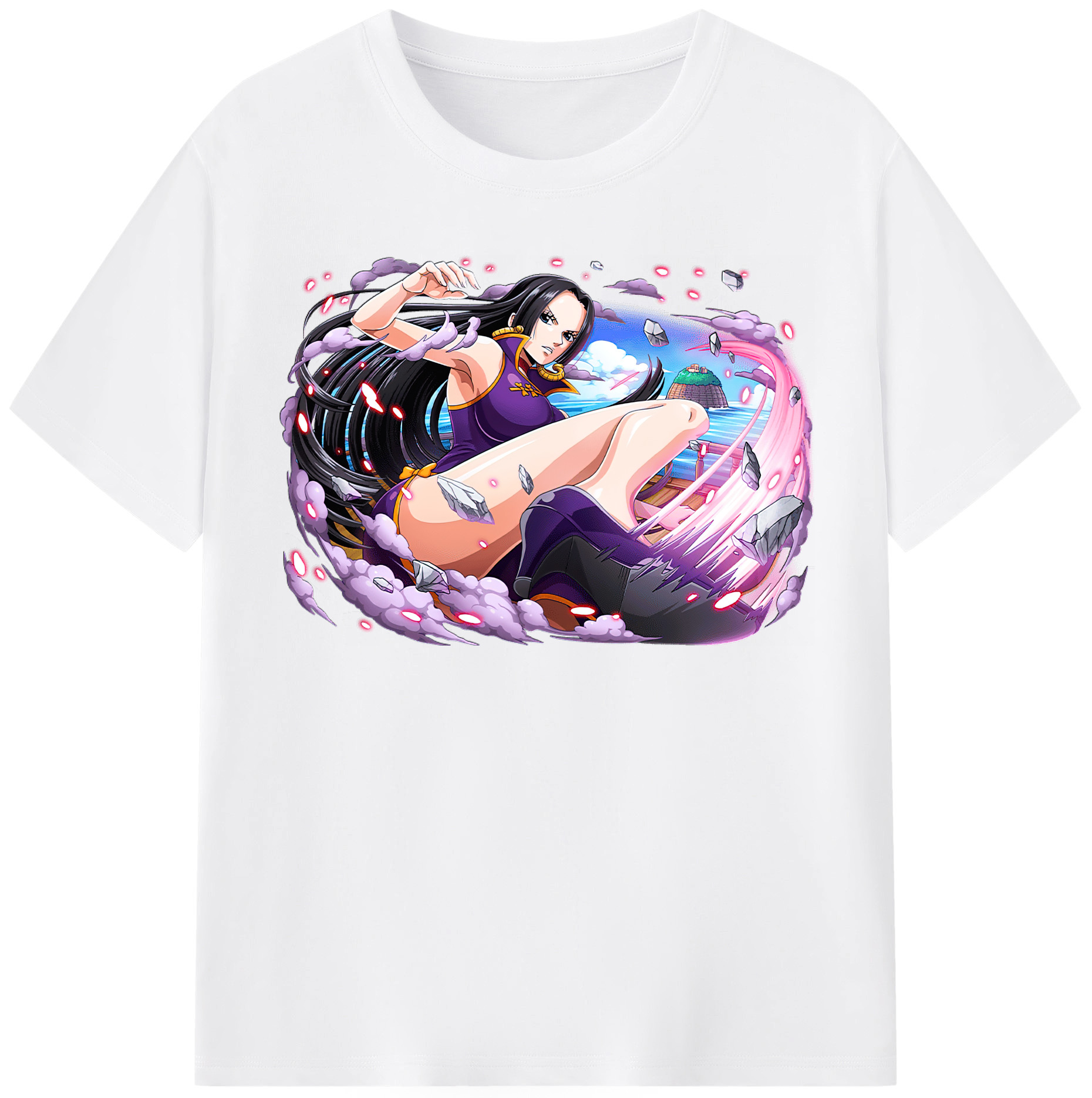 ワンピース ボア・ハンコック ONE PIECE Boa·Hancock 綿100％半袖Tシャツ（フロントプリント）
