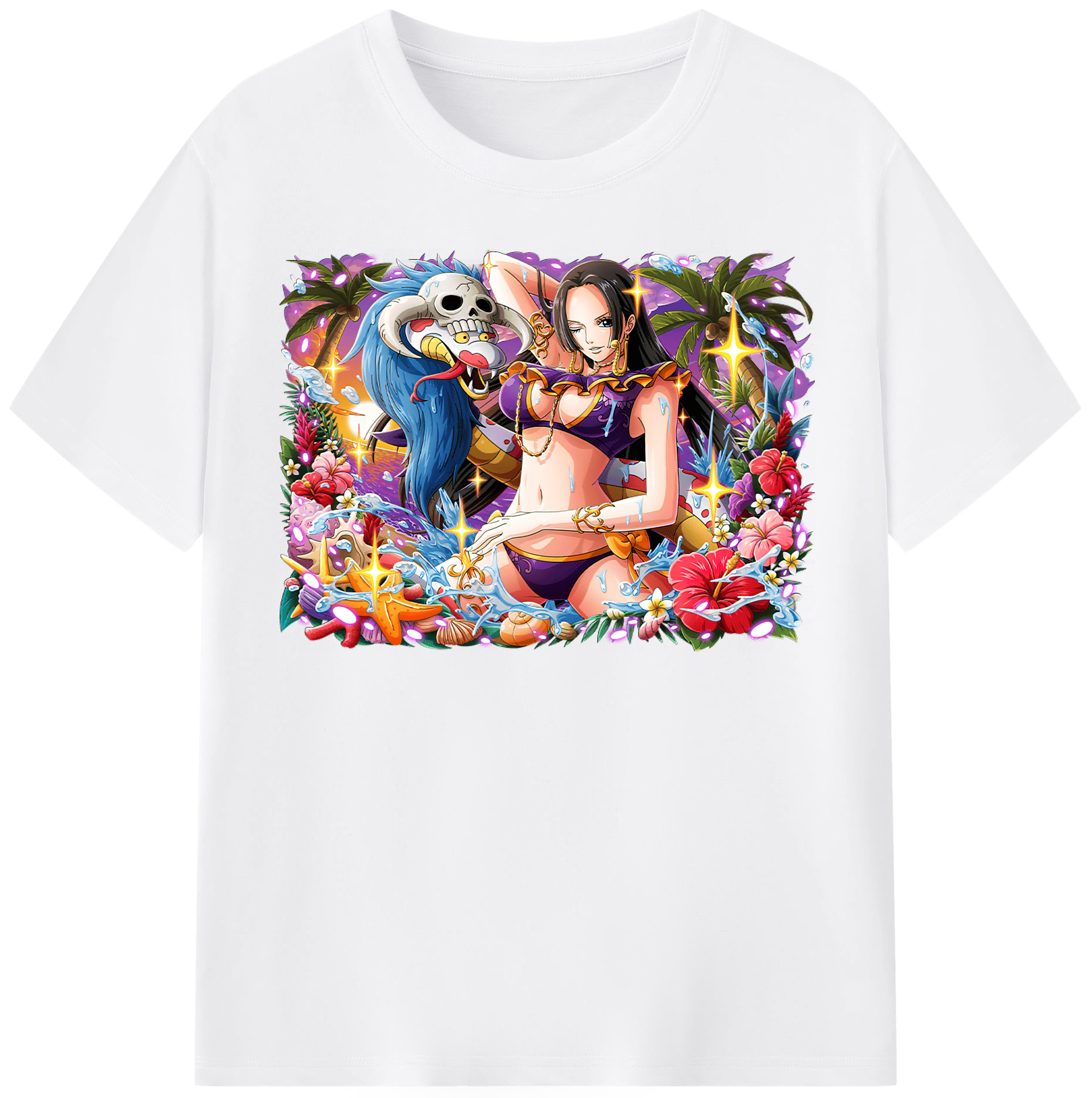 ワンピース ボア・ハンコック ONE PIECE Boa·Hancock 綿100％半袖Tシャツ（フロントプリント）