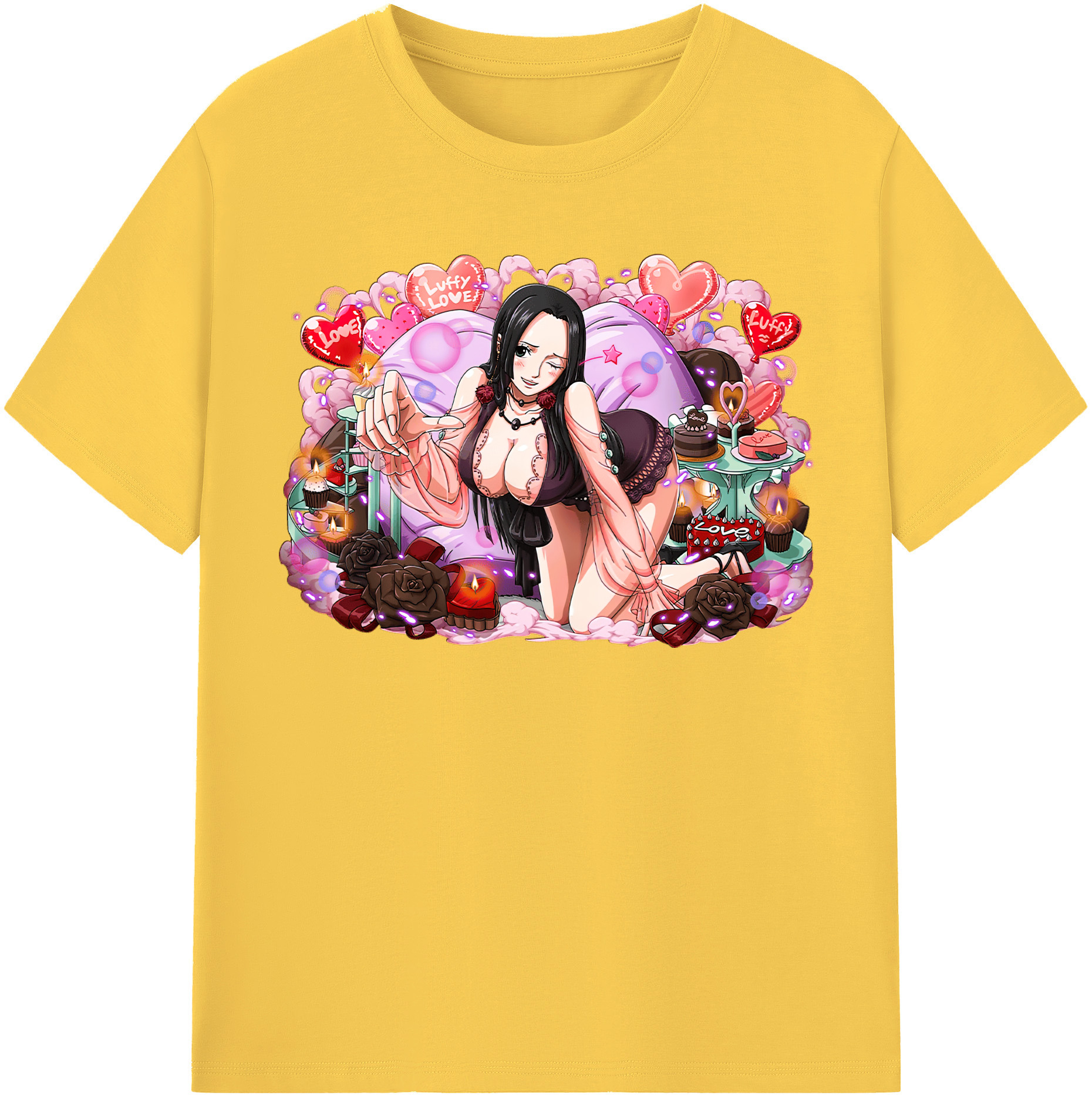 ワンピース ボア・ハンコック ONE PIECE Boa·Hancock 綿100％半袖Tシャツ（フロントプリント）