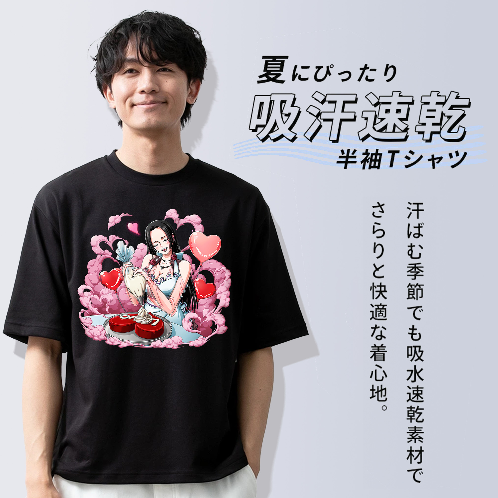ワンピース ボア・ハンコック ONE PIECE Boa·Hancock 綿100％半袖Tシャツ（フロントプリント）