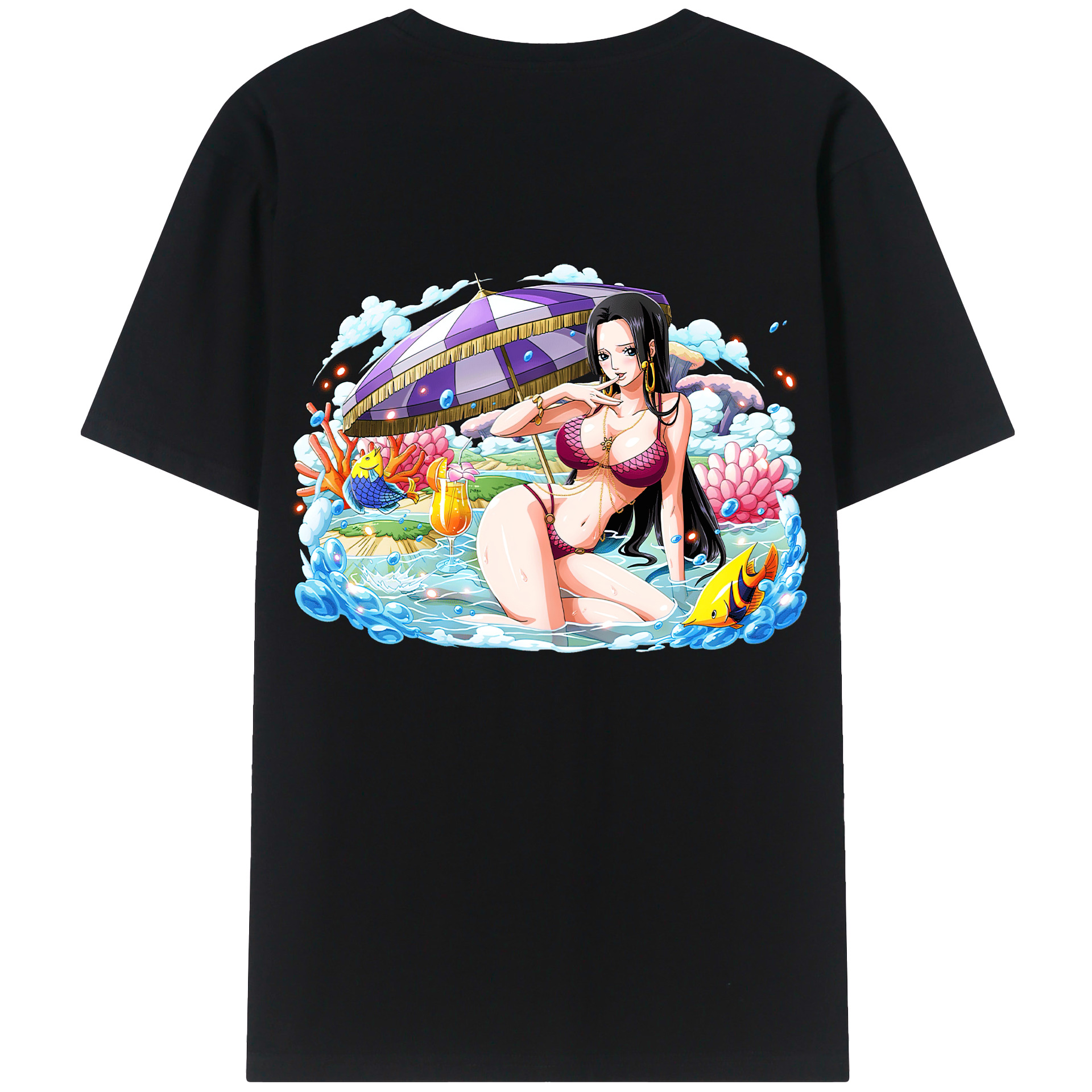 ワンピース ボア・ハンコック ONE PIECE Boa·Hancock 綿100％半袖Tシャツ（背面プリント）