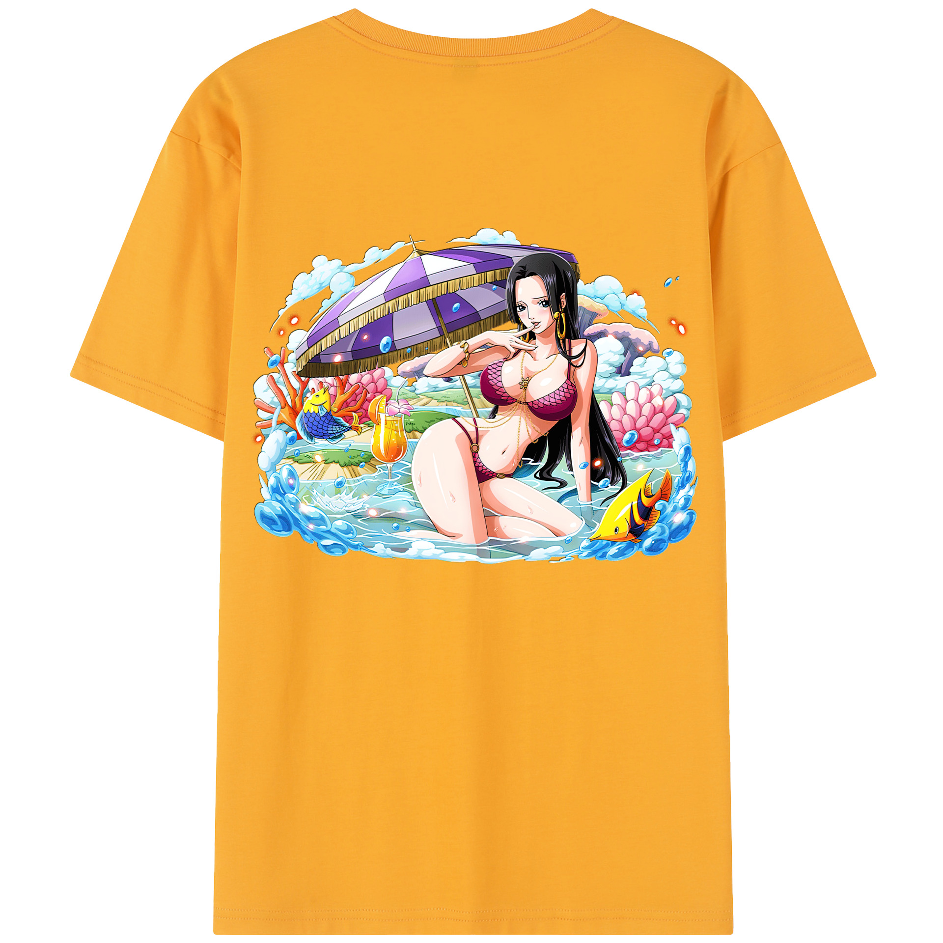 ワンピース ボア・ハンコック ONE PIECE Boa·Hancock 綿100％半袖Tシャツ（背面プリント）