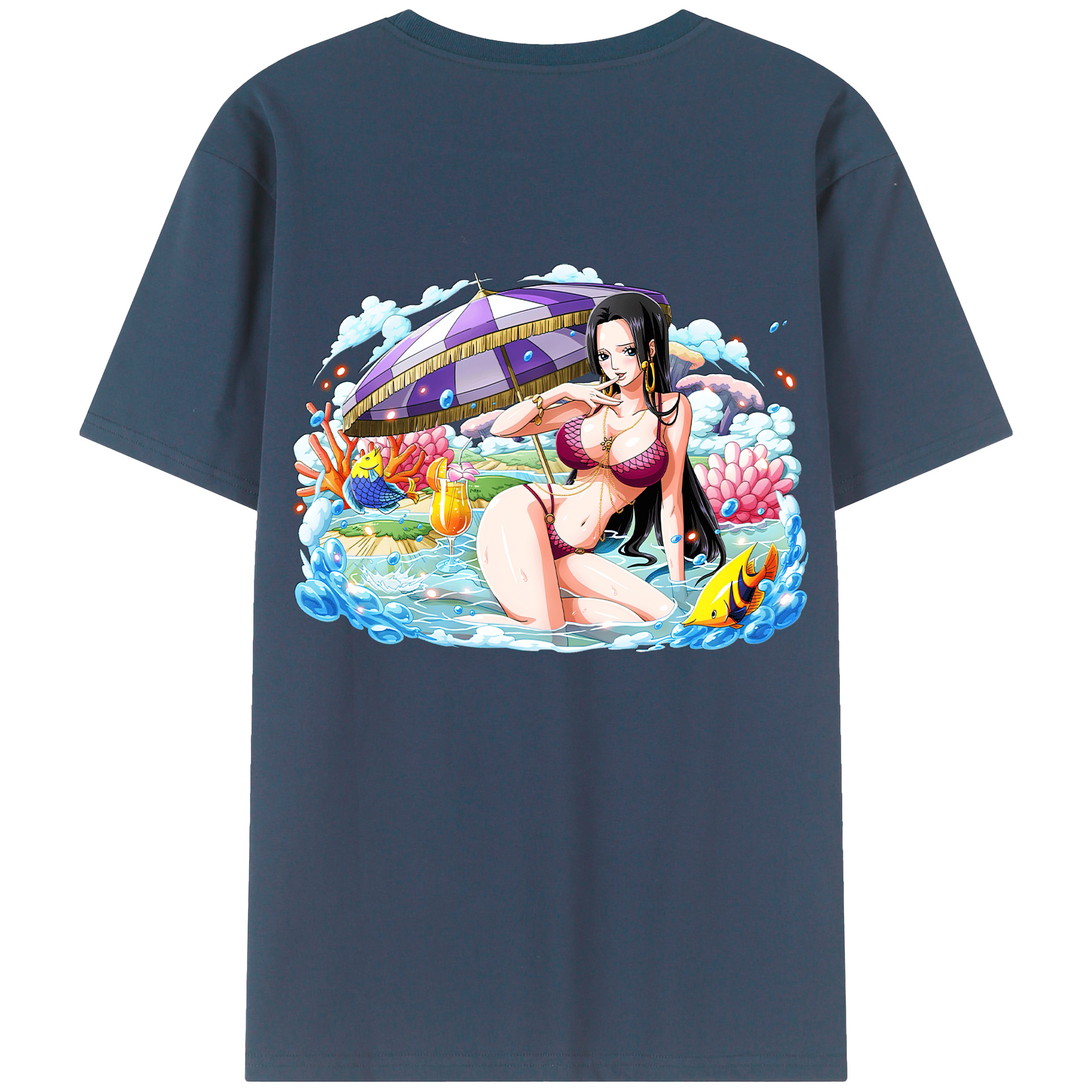 ワンピース ボア・ハンコック ONE PIECE Boa·Hancock 綿100％半袖Tシャツ（背面プリント）