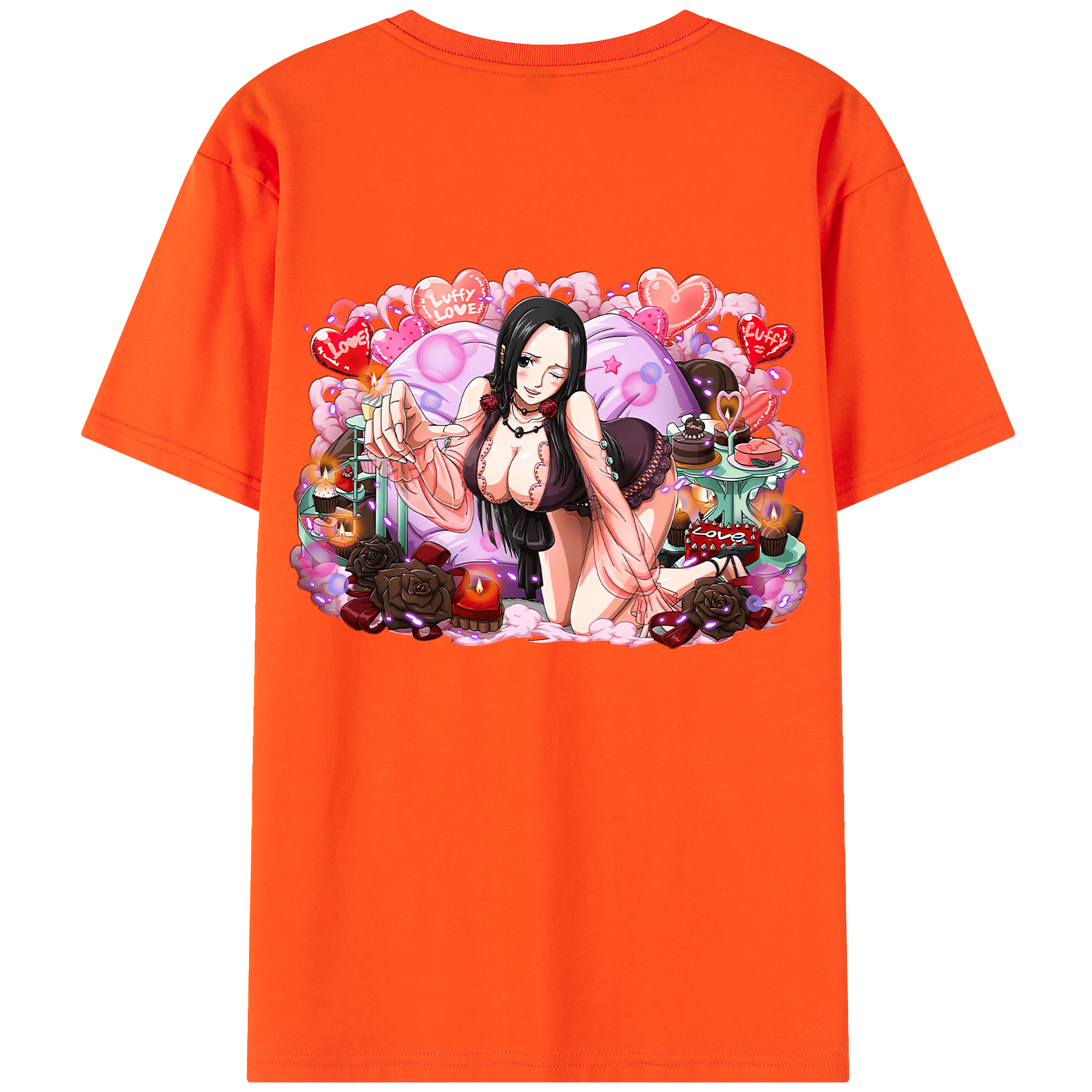 ワンピース ボア・ハンコック ONE PIECE Boa·Hancock 綿100％半袖Tシャツ（背面プリント）