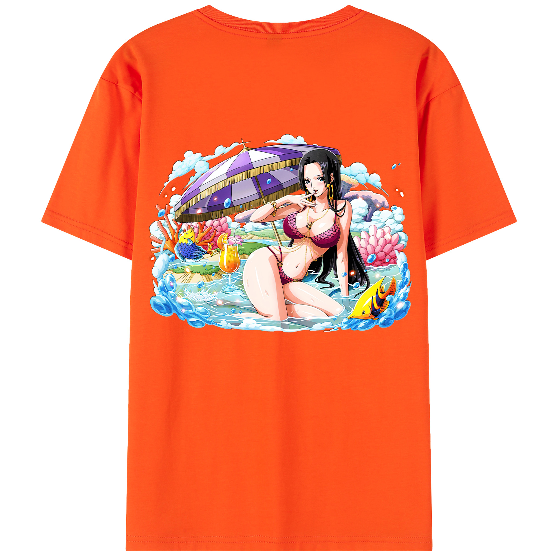 ワンピース ボア・ハンコック ONE PIECE Boa·Hancock 綿100％半袖Tシャツ（背面プリント）