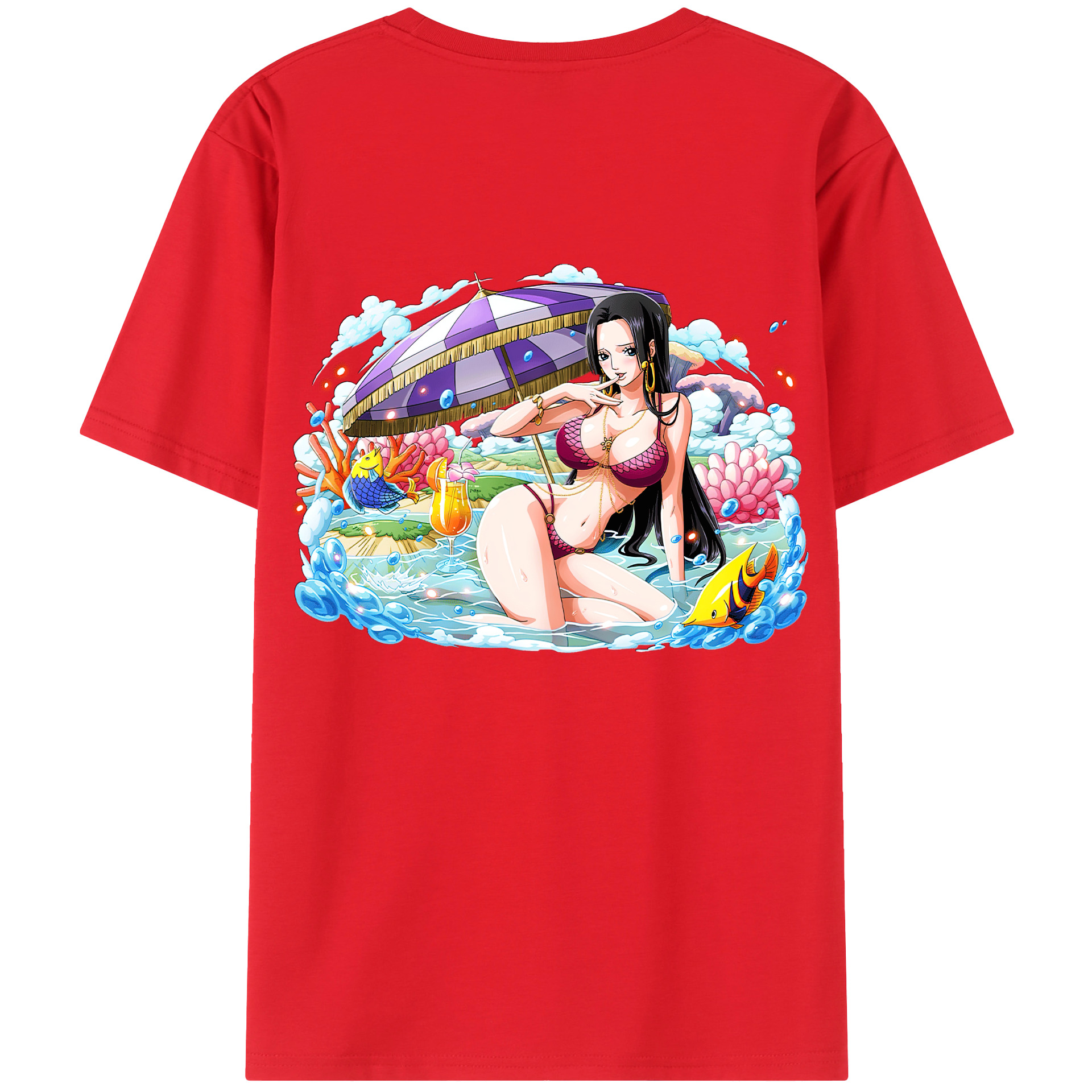 ワンピース ボア・ハンコック ONE PIECE Boa·Hancock 綿100％半袖Tシャツ（背面プリント）