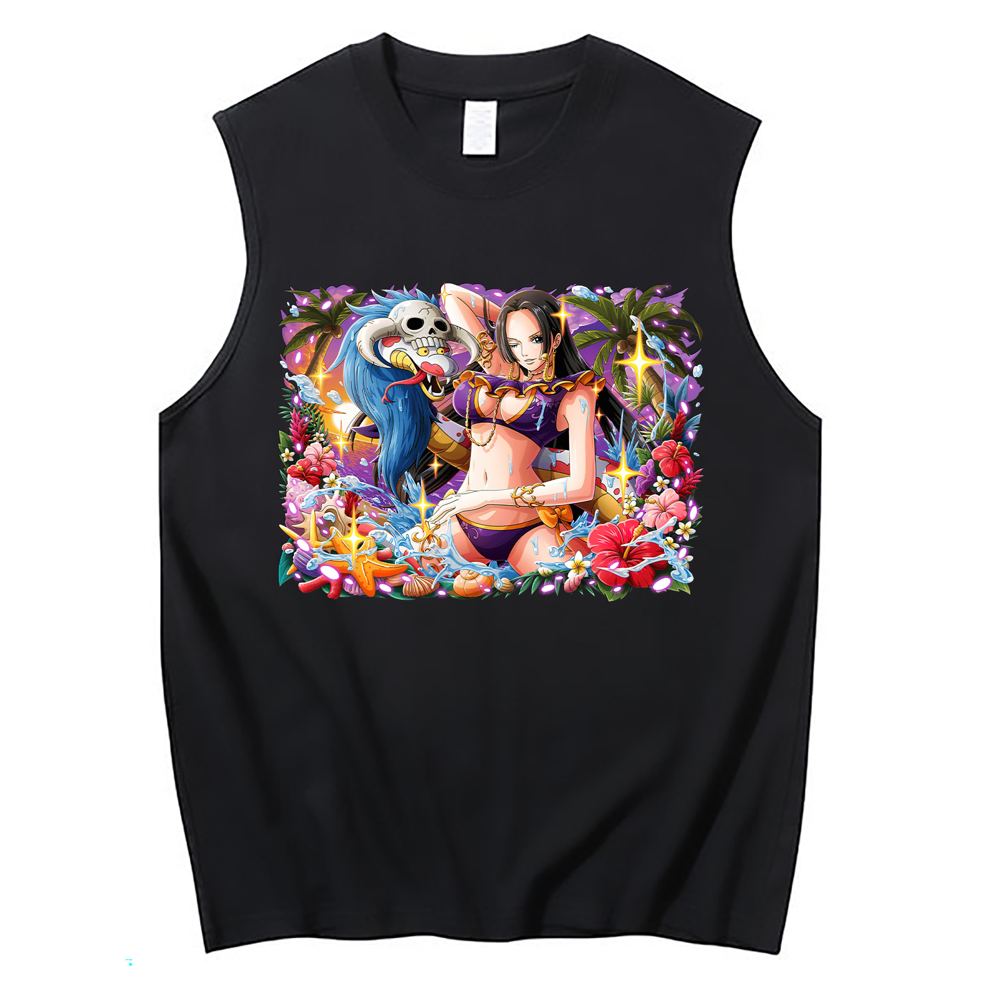 ワンピース ボア・ハンコック ONE PIECE Boa·Hancock コットン100％タンクトップ（フロントプリント）