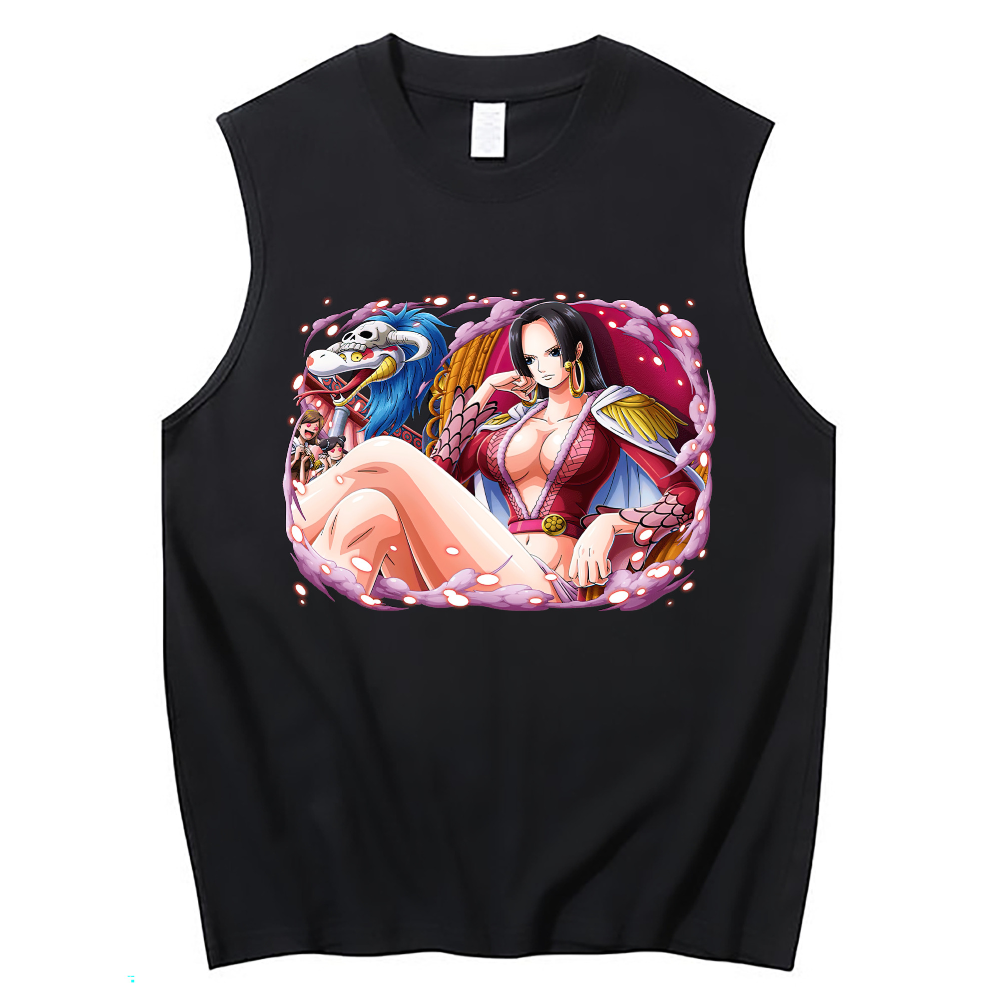 ワンピース ボア・ハンコック ONE PIECE Boa·Hancock コットン100％タンクトップ（フロントプリント）