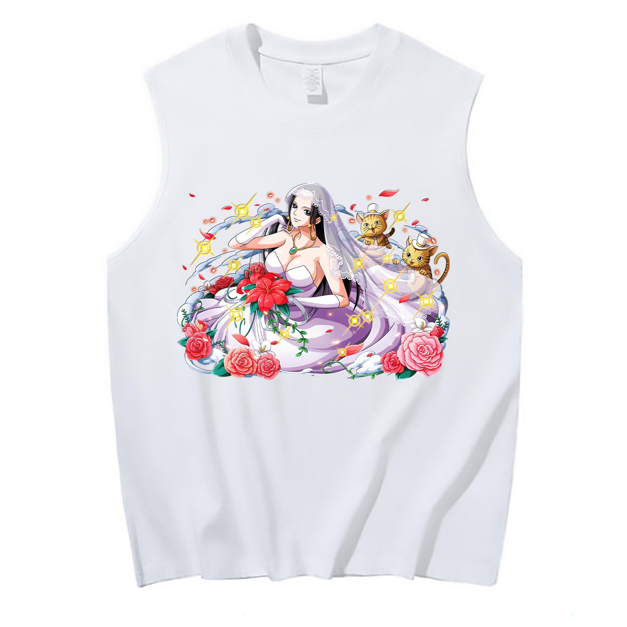 （画像用） ワンピース ボア・ハンコック ONE PIECE Boa·Hancock コットン100％タンクトップ（フロントプリント）