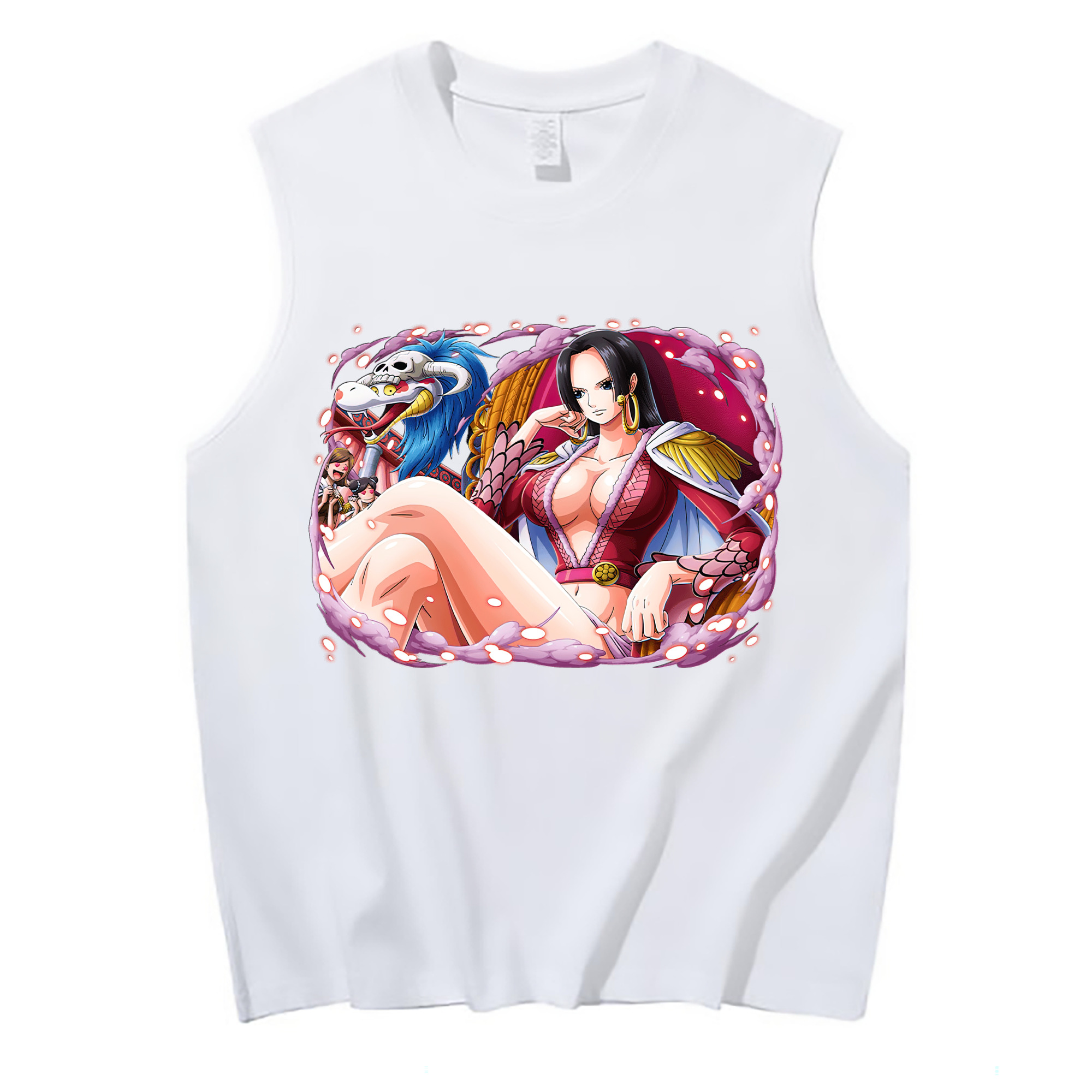 ワンピース ボア・ハンコック ONE PIECE Boa·Hancock コットン100％タンクトップ（フロントプリント）