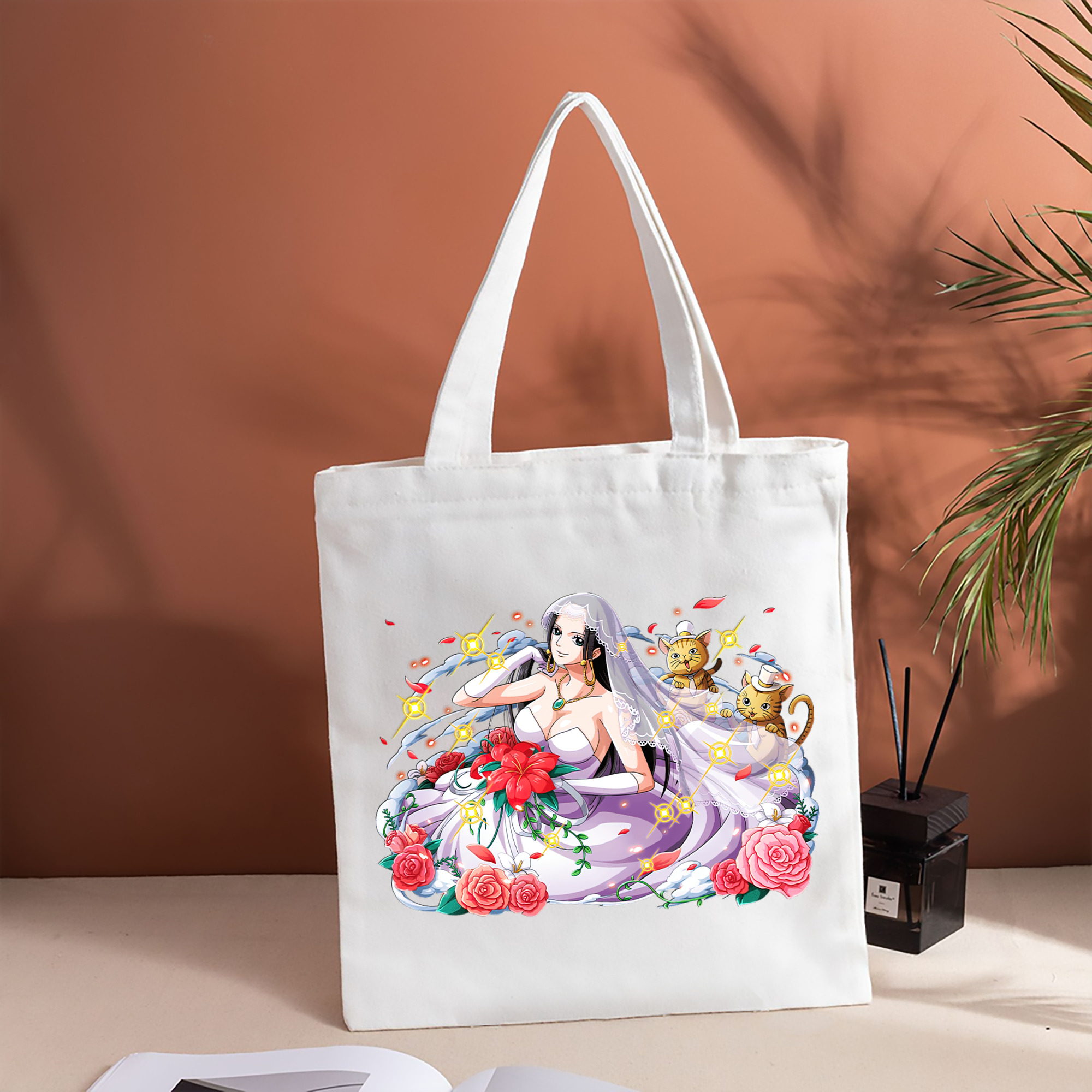 ワンピース ボア・ハンコック ONE PIECE Boa·Hancock 縦型キャンバス生地手提げバッグ　トートバッグ
