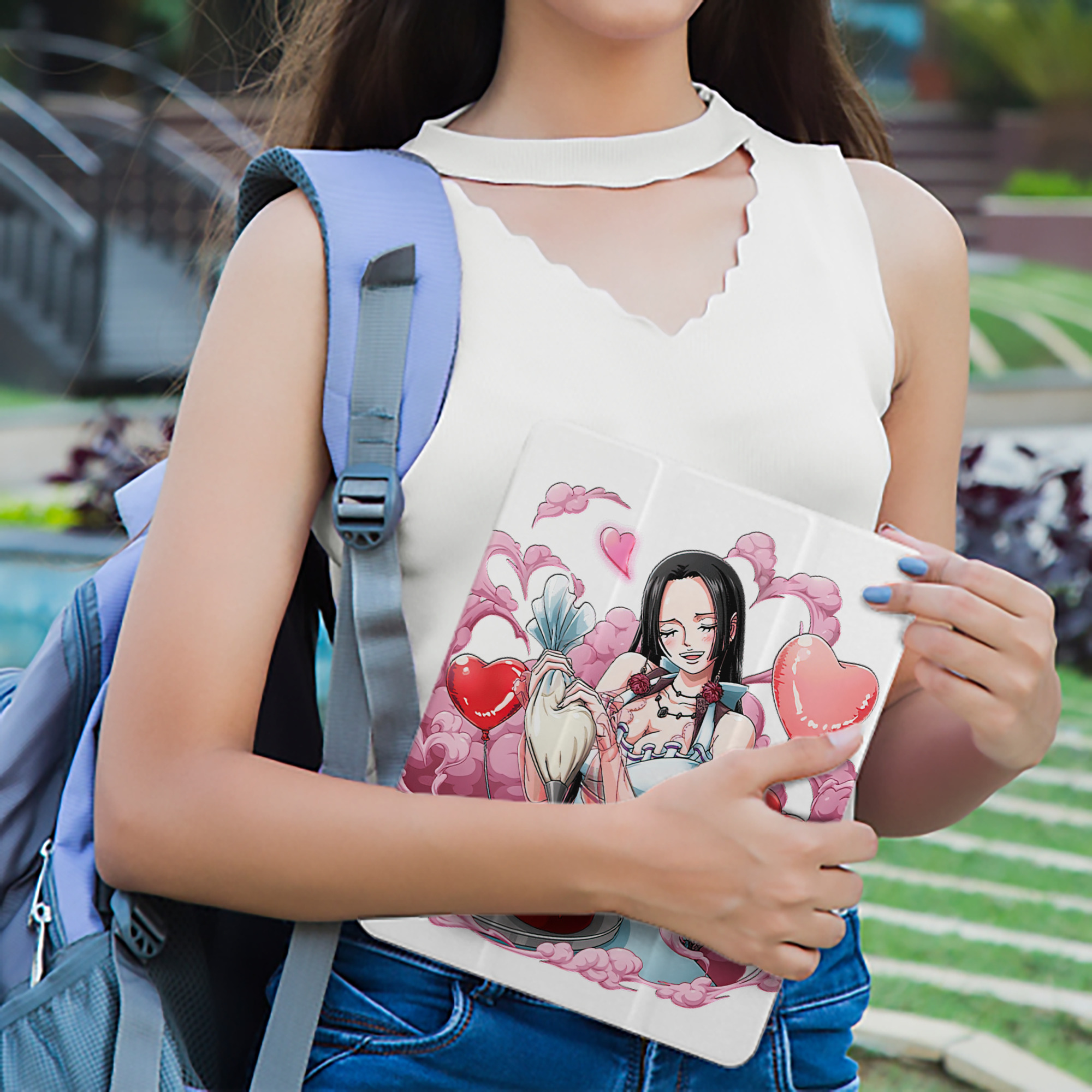 ワンピース ボア・ハンコック ONE PIECE Boa·Hancock IPad ケース ペン収納付き 三つ折りスタンド PUレザー×シリコン 対応機種9.5/10.5/10.9インチ